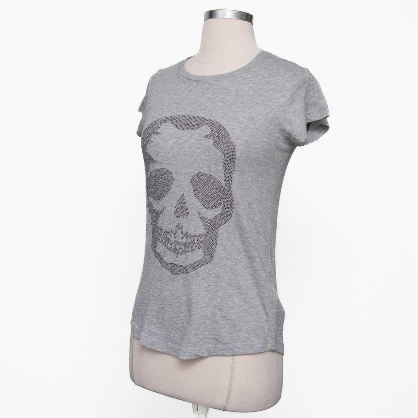 Zadig & Voltaire Zadig & Voltaire - New! Skull Cotton & Modal T-shirt - Navy Size XS / US 0-2 / IT 36-38 - 6 Thumbnail