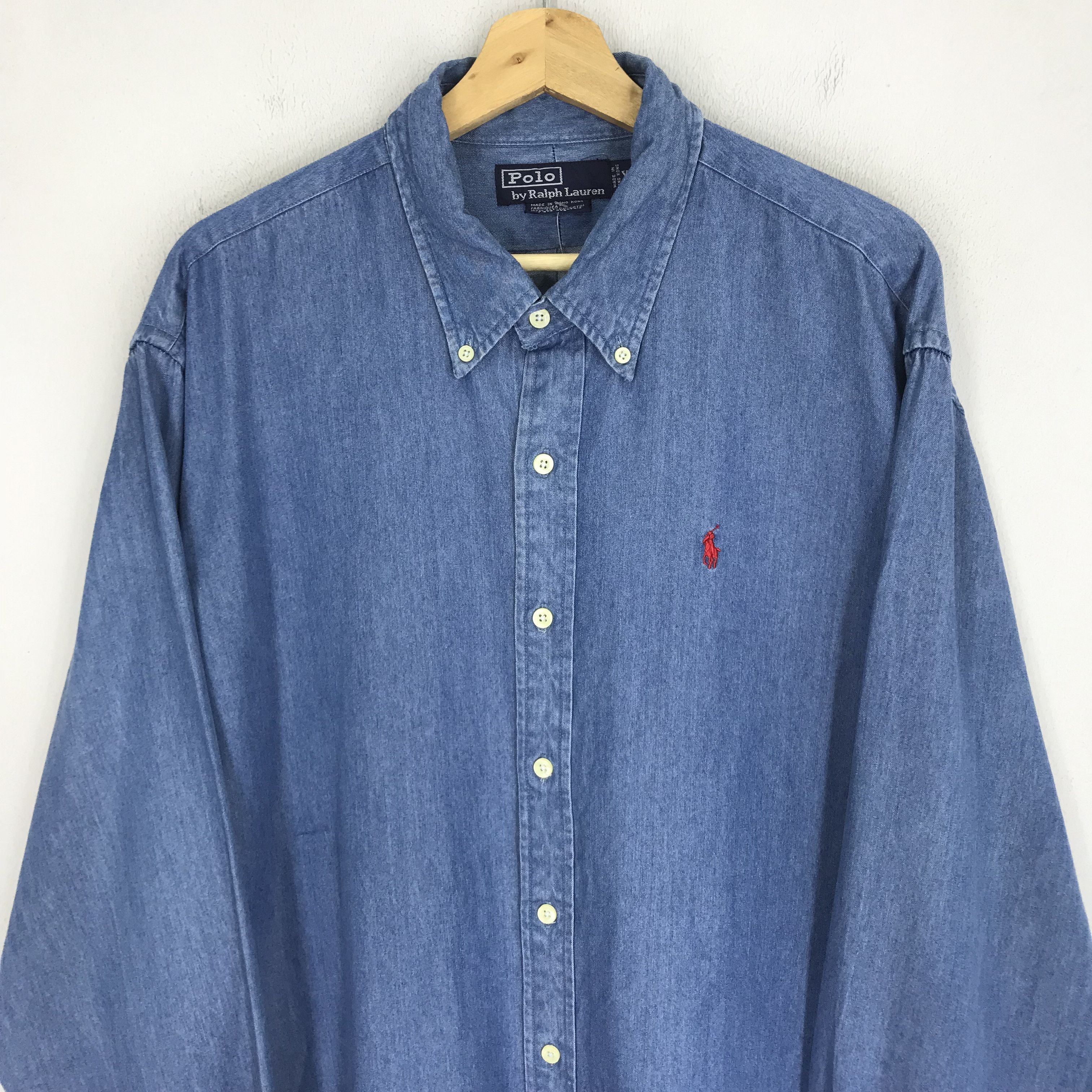 Polo Ralph Lauren Vintage 90s Polo Ralph Lauren Jeans Blue Shirt Size US XL / EU 56 / 4 - 3 Thumbnail