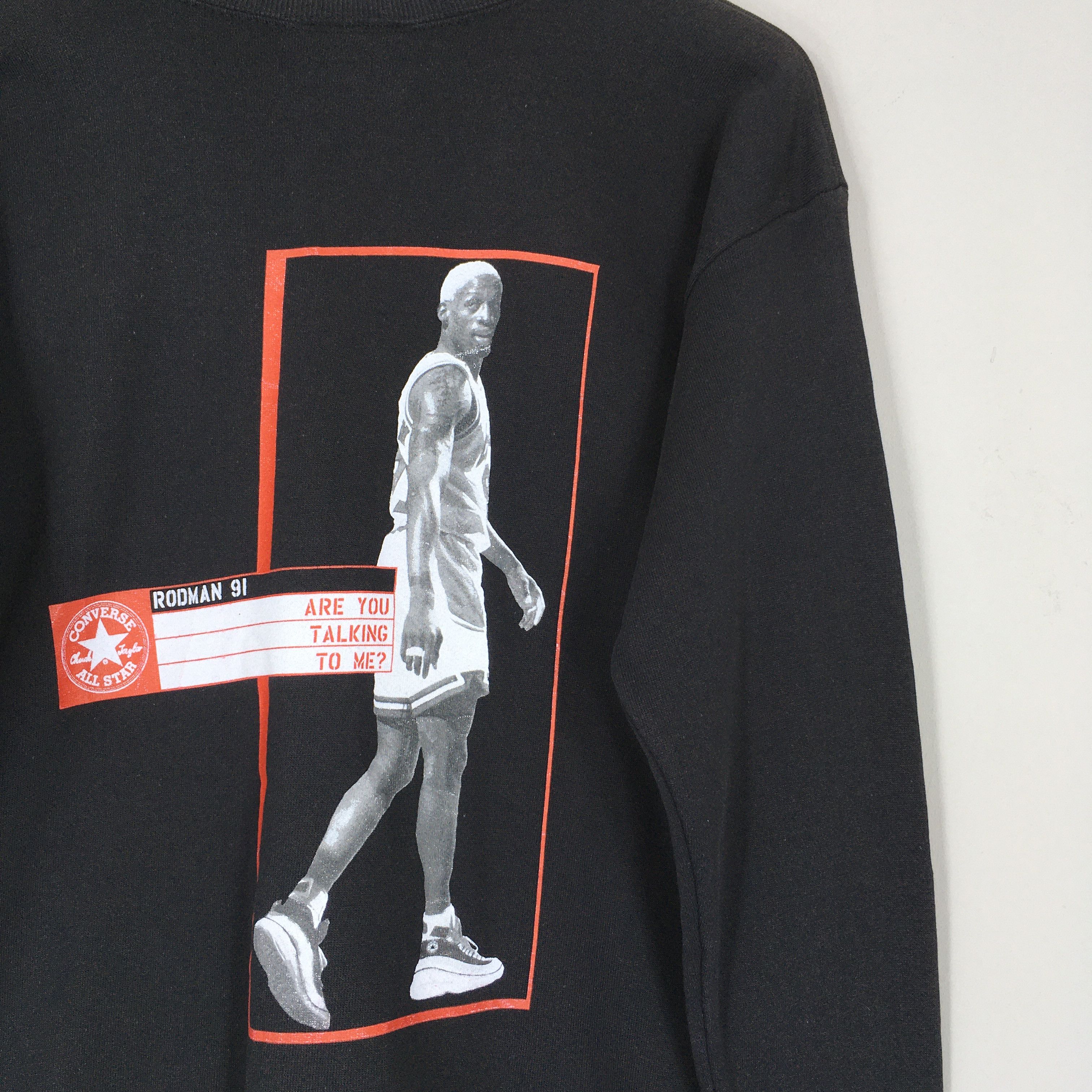 NBA × Rap Tees RARE Vintage 90s Converse Dennis Rodman Sweatshirt Size US M / EU 48-50 / 2 - 2 Thumbnail