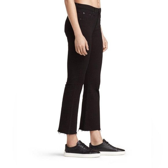 Rag & Bone RAG & BONE cropped flare black 32 black coal Euc Size 31" - 2 Thumbnail