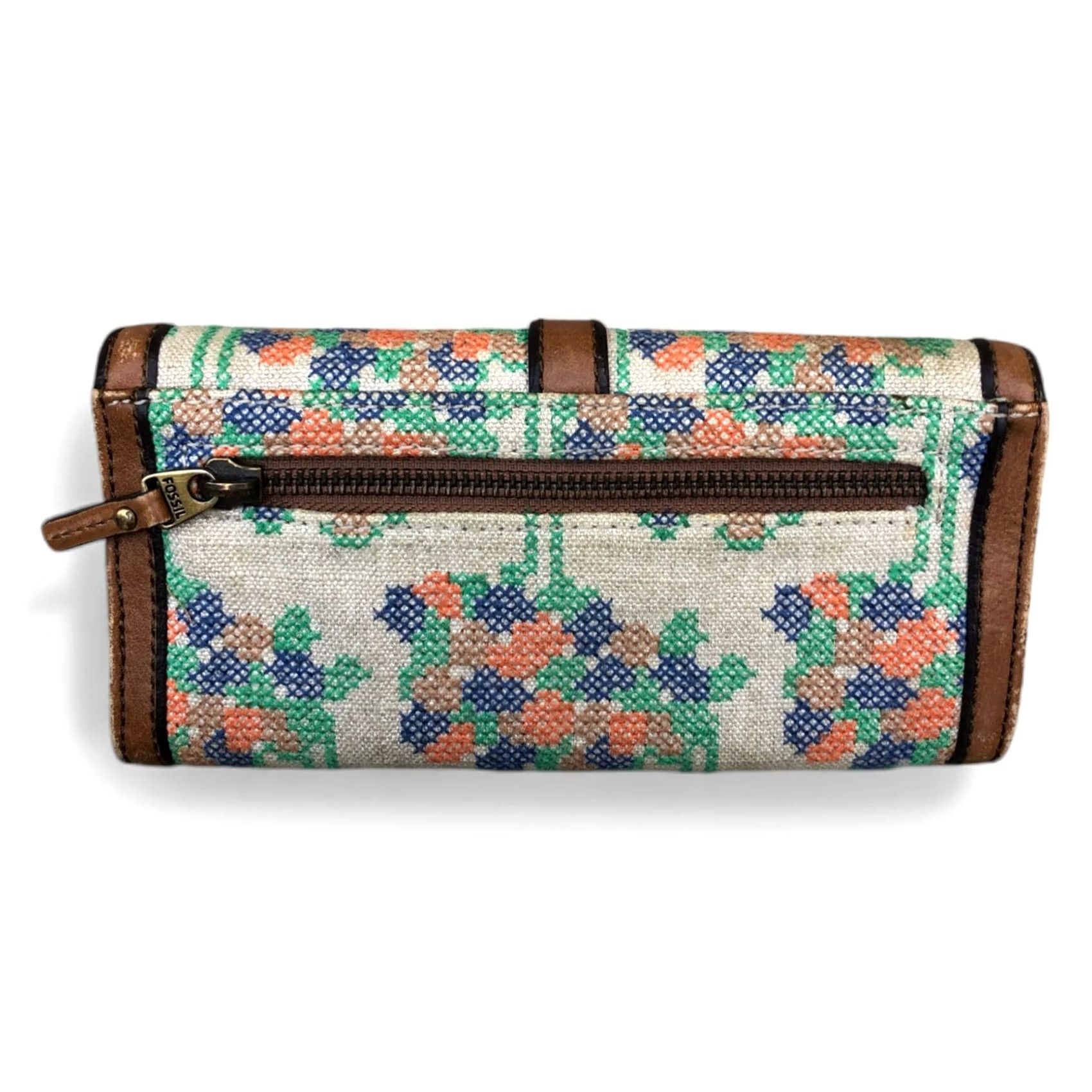 Fossil VTG Fossil Leather Clutch Wallet Floral 7.5" x 4" Multicolor Women One Size KS Size ONE SIZE - 2 Thumbnail