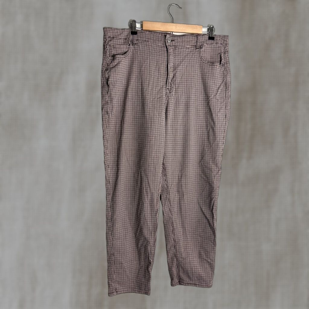 American Eagle Outfitters American Eagle Flex Pants Womens 18 Long Brown Houndstooth 38x29 Flaw Size 40" / US 18 - 1 Thumbnail