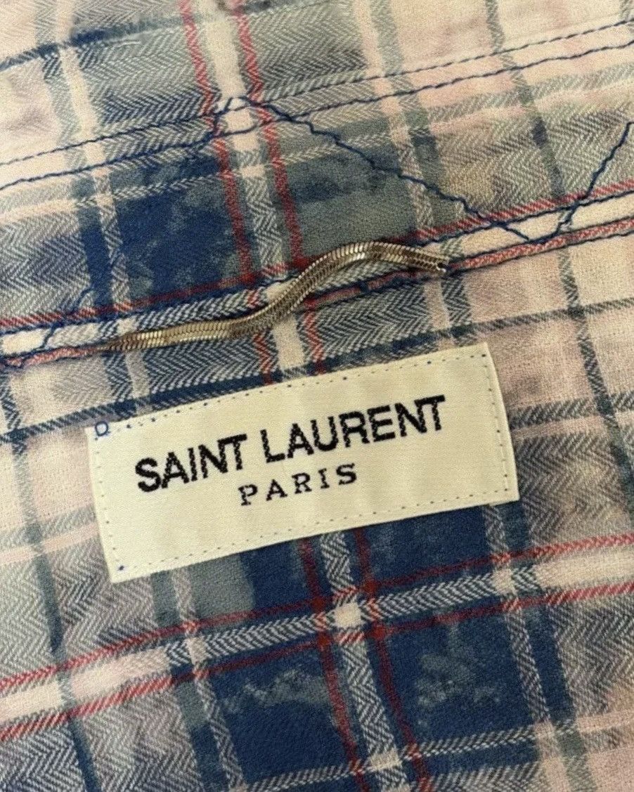 Saint Laurent Paris Saint Laurent SS16 Hedi Slimane Bleached Flannel Shirts Size US M / EU 48-50 / 2 - 5 Thumbnail
