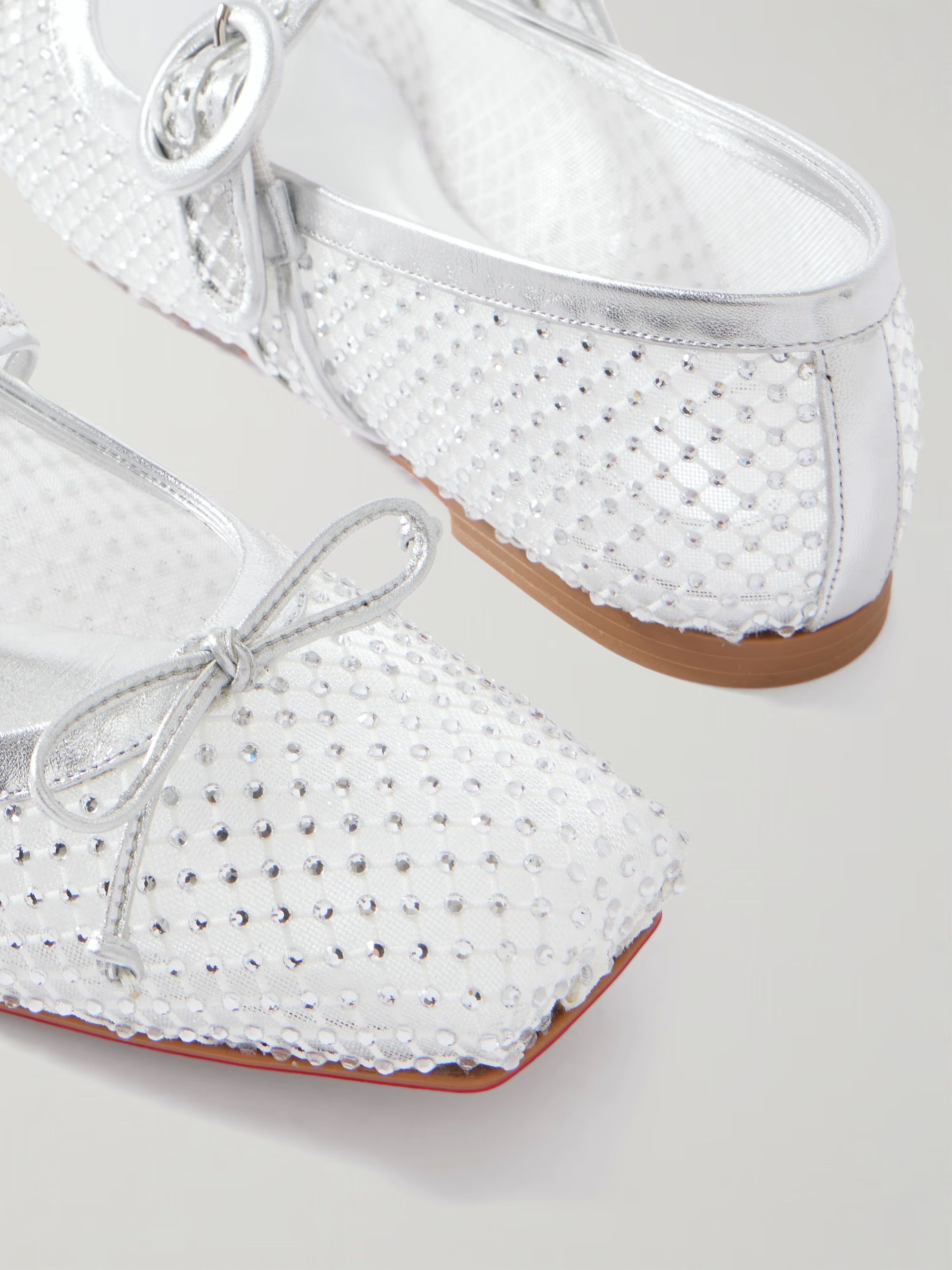 Christian Louboutin o1s1wg110925 Flats in Silver Size US 12 / IT 42 - 4 Thumbnail