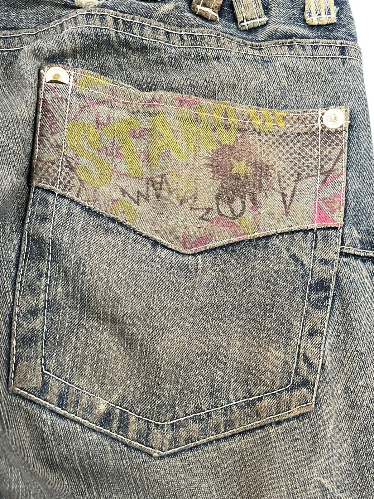 Takashi Murakami Vintage Double Focus Double Waist Twisted Leg Denim Size US 33 - 10 Thumbnail