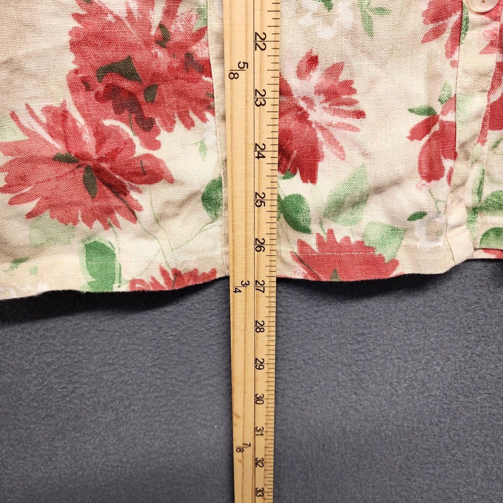 JM Collection JM Collection Womens Top 12 Floral Linen 3/4 Sleeve Button Front Collared Neckline Button-Up Camp Lagenlook Pink Womens Size 12 Regular Crew Neck? Size XL / US 12-14 / IT 48-50 - 6 Thumbnail