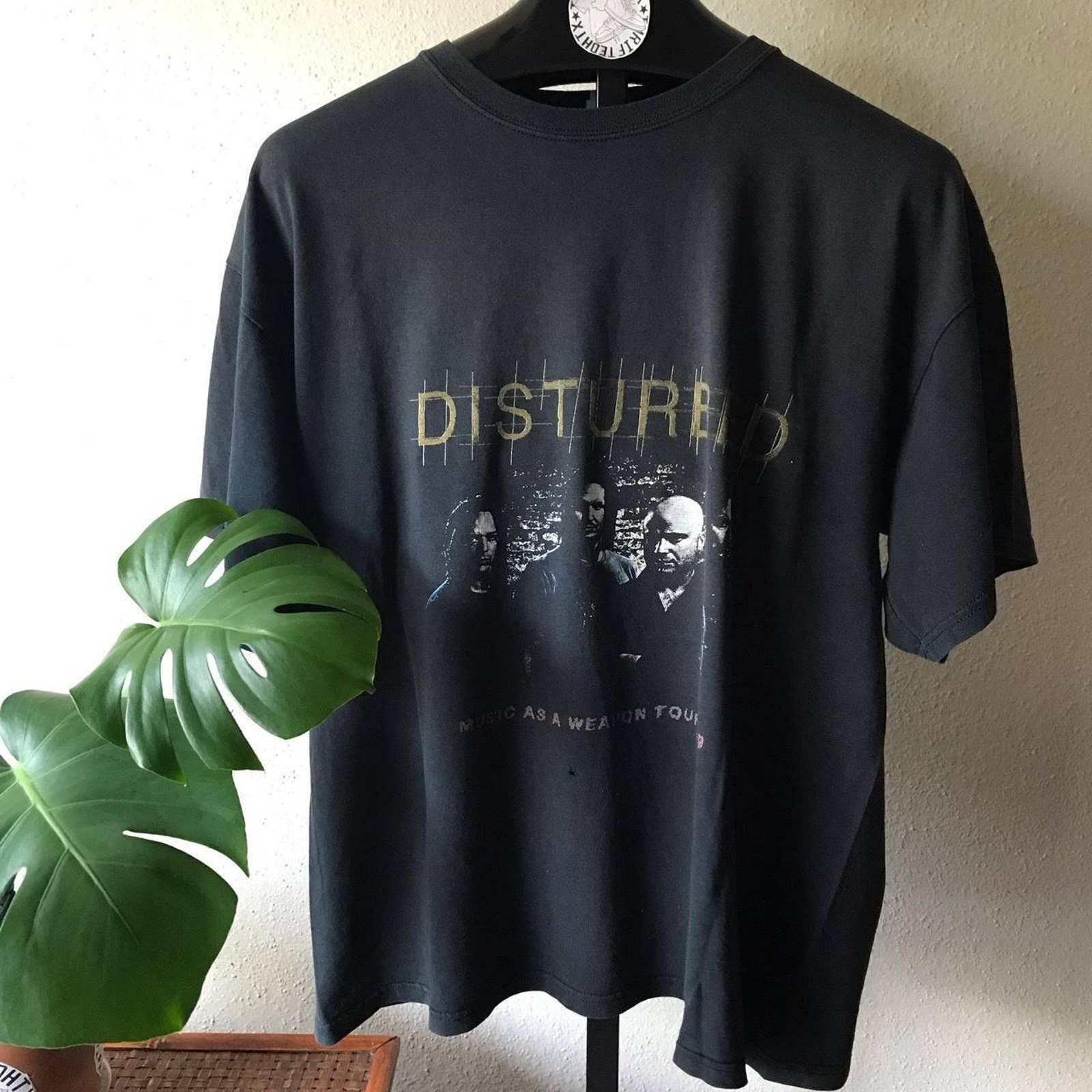 Rocks-Off T-Shirt Uomo Con Simbolo Disturbed - Cotone, Manica Corta, Lavabile In Lavatrice - Abbigliamento Rock Casual - 6