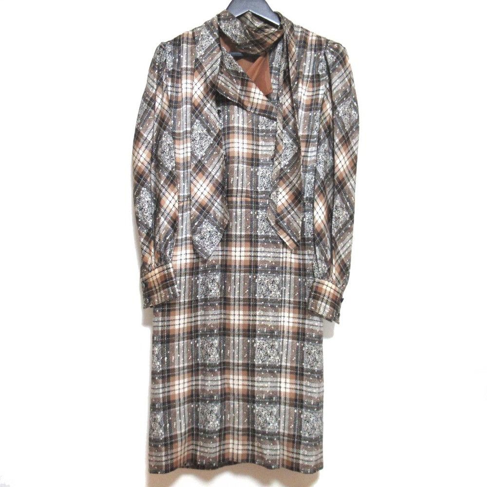 Valentino Valentino Valentino Vintage Check Satin 2way Dress Coat Others Dresses DUTY FREE for USA Size ONE SIZE - 1 Thumbnail