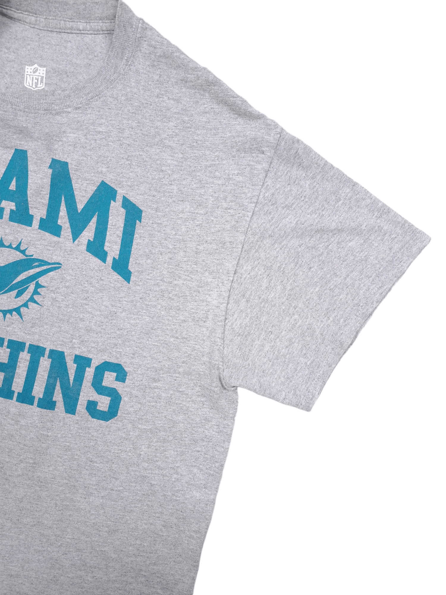 NFL × Vintage 💎 Vintage NFL Miami Dolphins Spell out Grey T-shirt Tee Size US M / EU 48-50 / 2 - 4 Thumbnail