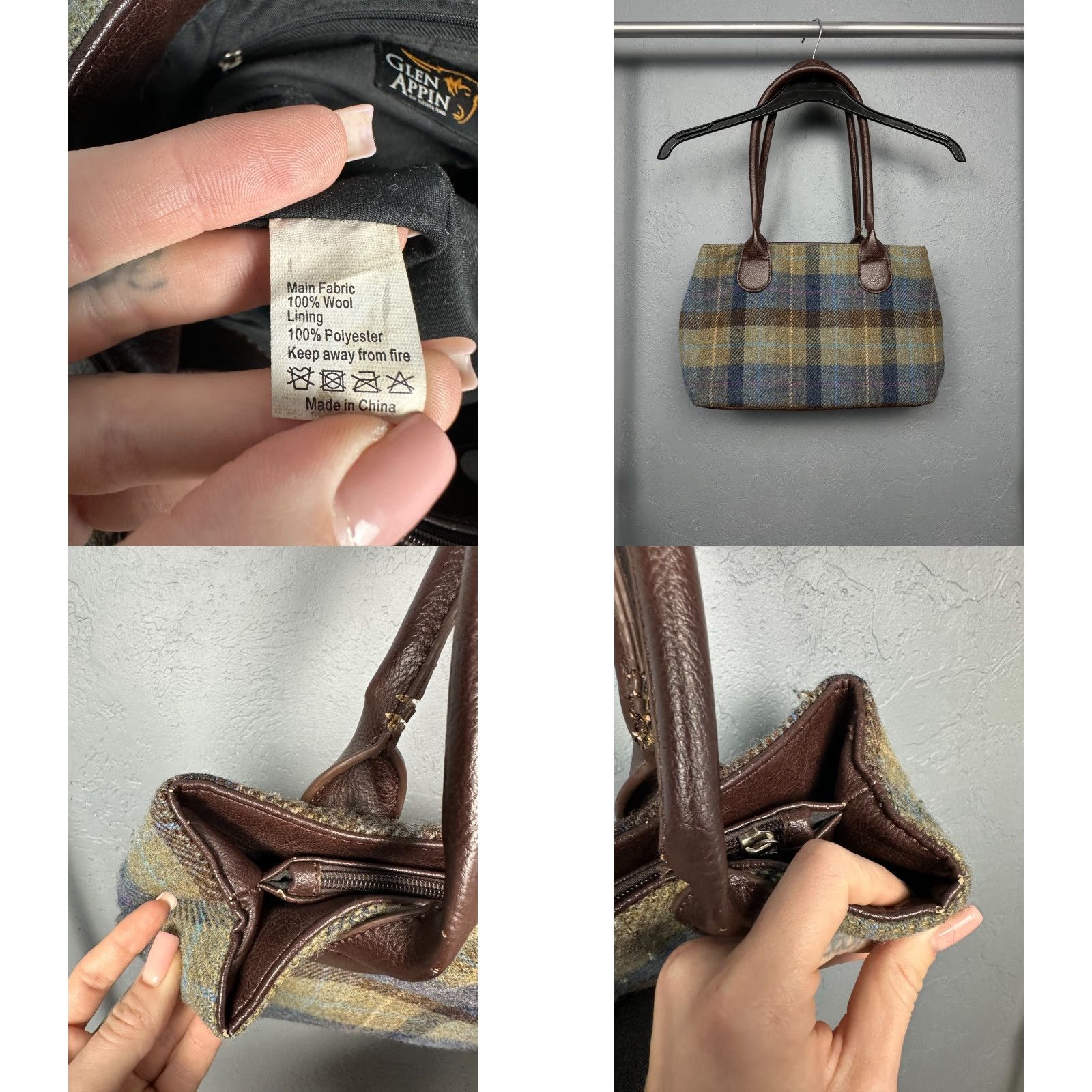 Harris Tweed Harris Tweed Glen Alpin Handbag Wool Multicolor Women's Bag Size ONE SIZE - 8 Thumbnail