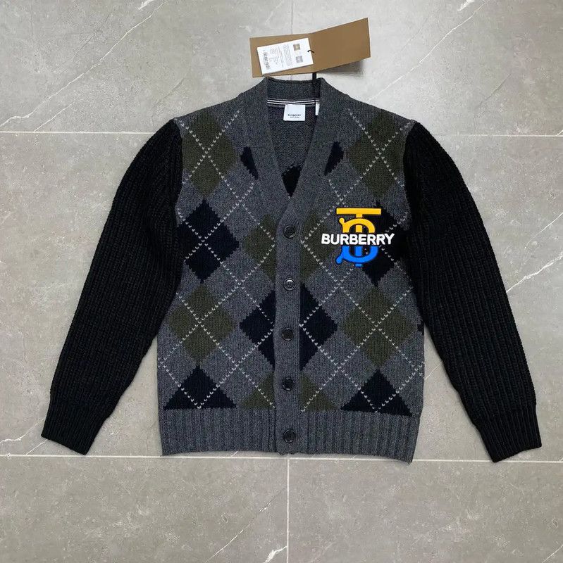 Burberry Burberry Men's Winter Black Gray Cashmere Cardigan Size US S / EU 44-46 / 1 - 1 Thumbnail