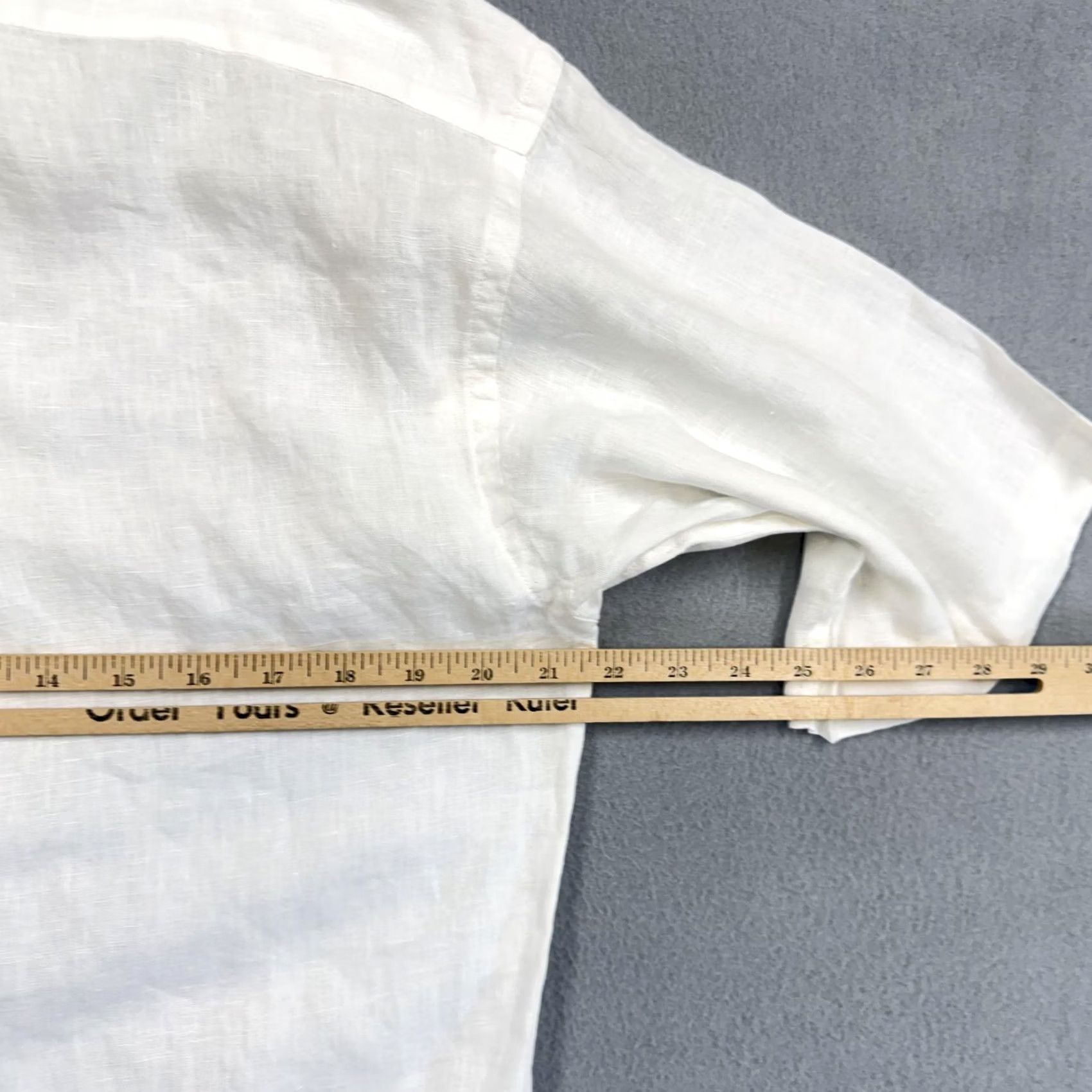 Vintage M. Dumas & Sons Shirt Mens Small White Linen Short Sleeve Button Down Casual Size US S / EU 44-46 / 1 - 6 Thumbnail