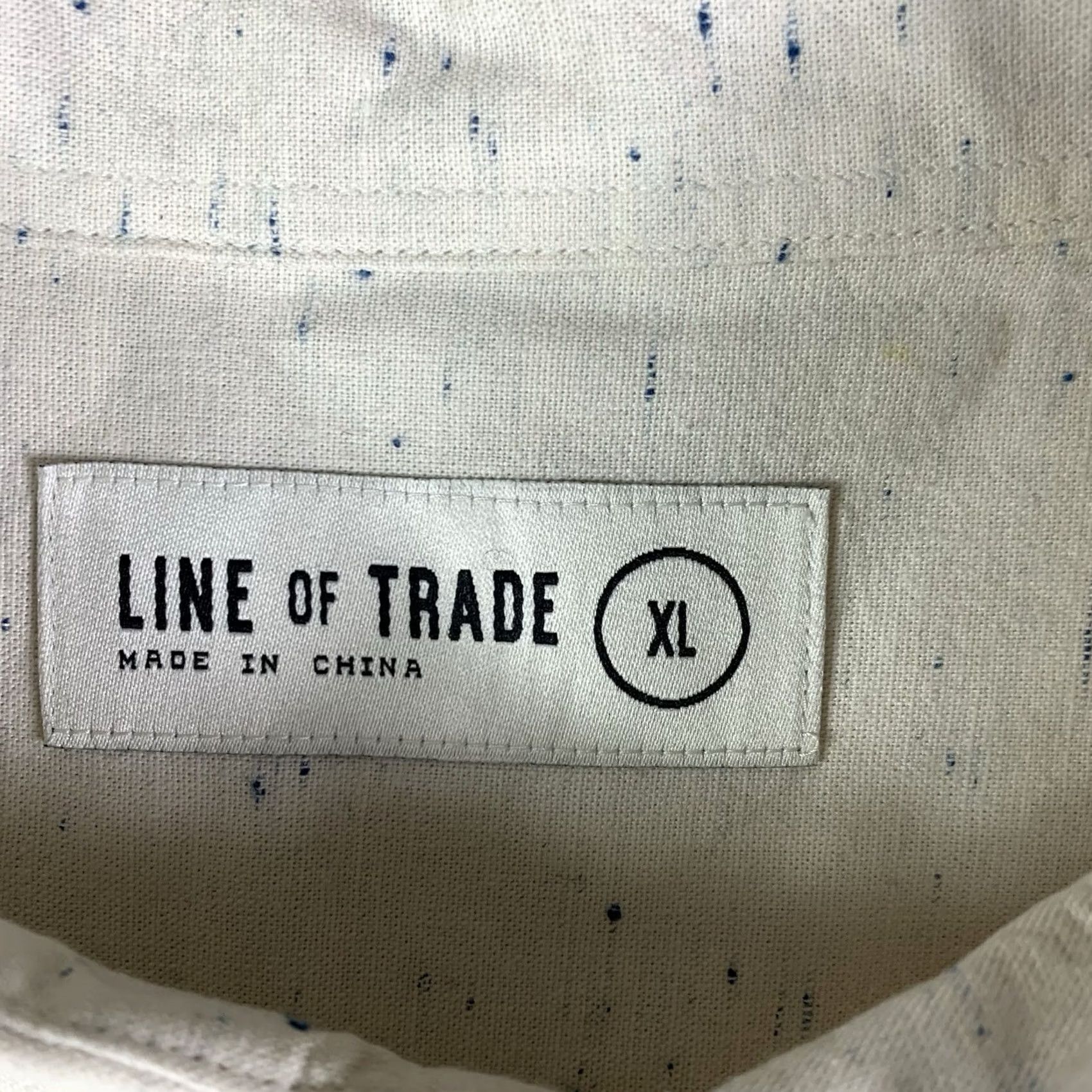 Vintage Line of Trade Shirt Mens XL Button Up Long Sleeve Heathered White Size US XL / EU 56 / 4 - 3 Thumbnail