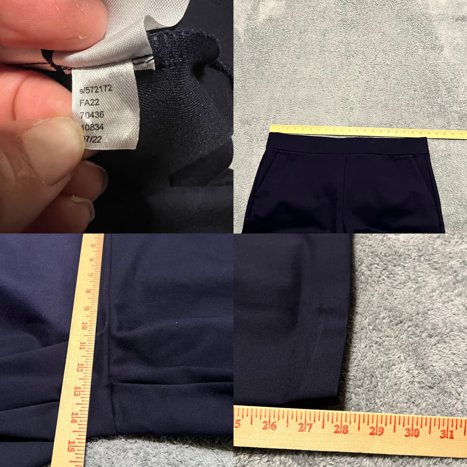 Loft LOFT Pants Womens XXL Blue Pull On Straight Leg Ponte Knit Pockets Work Jeans Trousers 39x28 Ankle Size 40" / US 18 - 8 Thumbnail