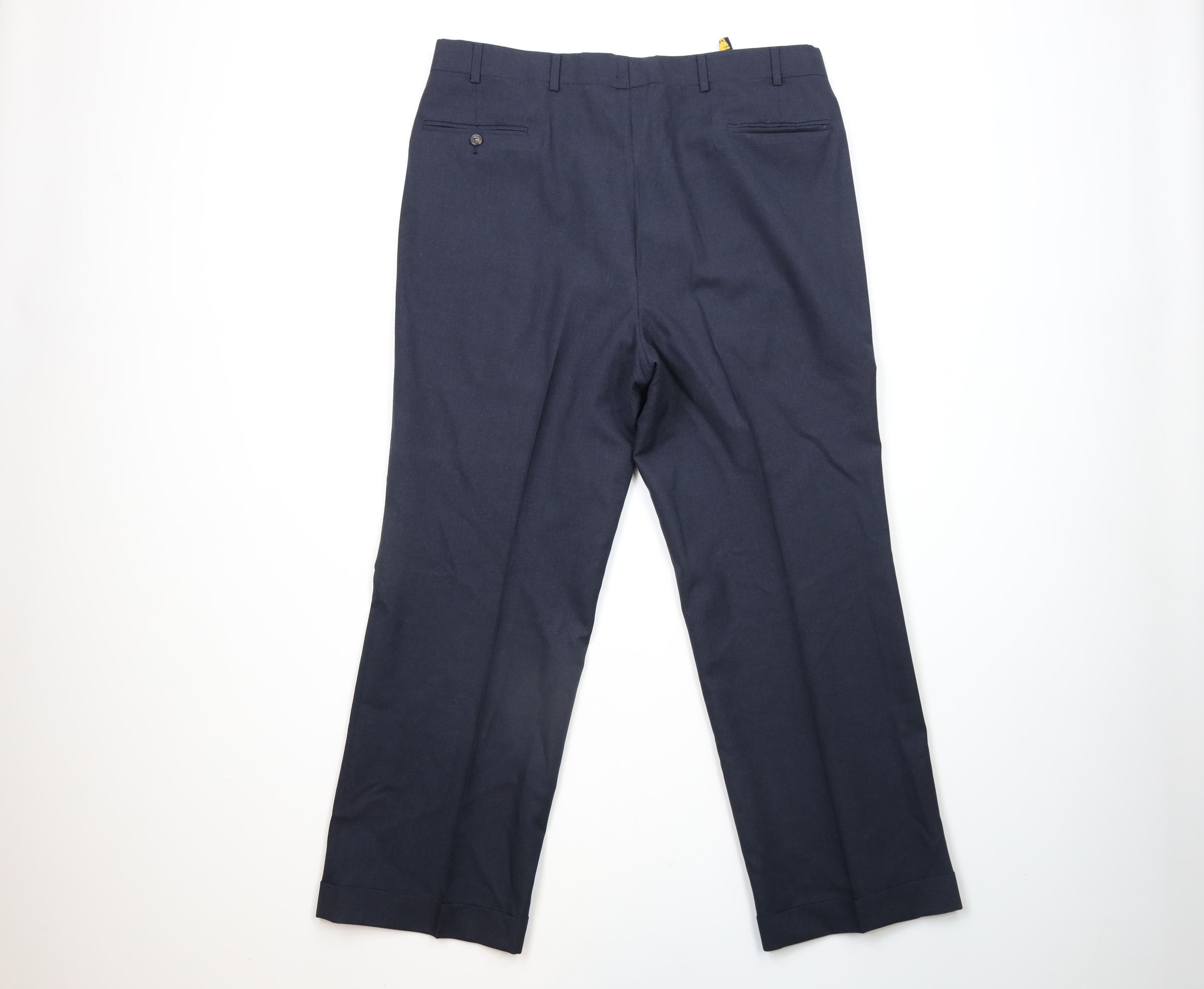 Brooks Brothers × Vintage Vintage 90s Brooks Brothers Cuffed Wool Chino Pants Blue USA Size US 38 / EU 54 - 8 Thumbnail