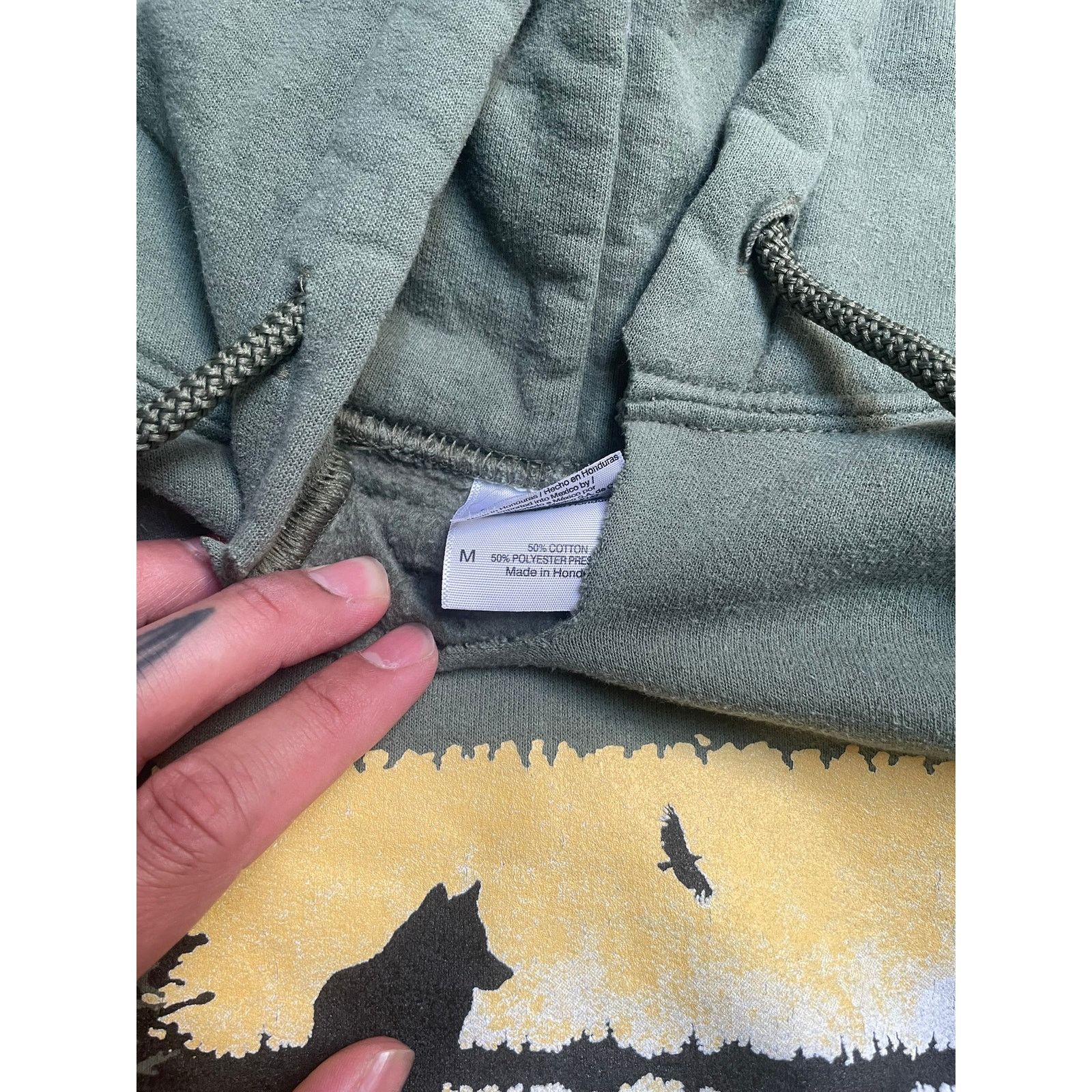 Other Vintage Olive Green Hoodie Graphic Size Medium Size US M / EU 48-50 / 2 - 3 Thumbnail