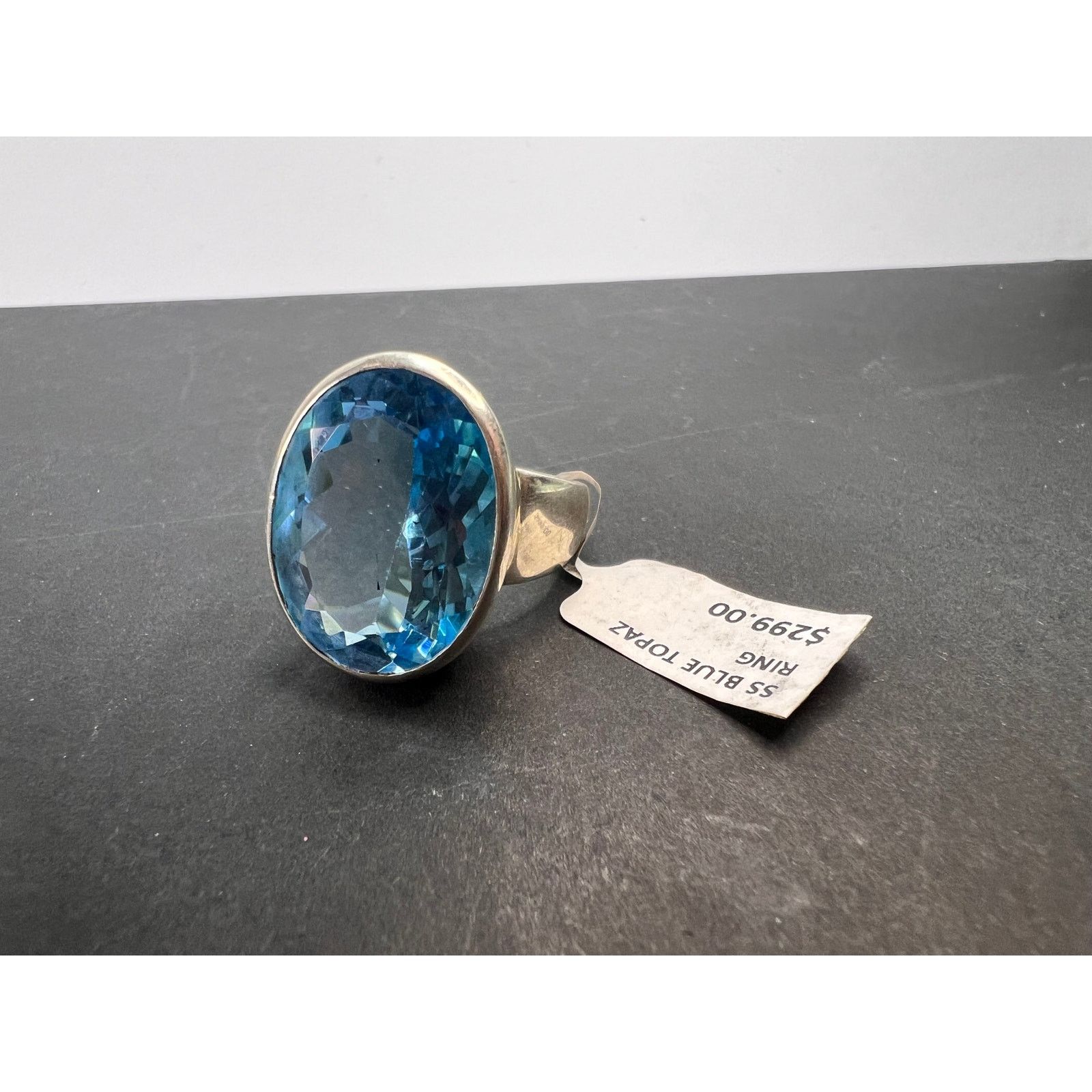 Other NEW Blue topaz sterling silver ring size 8 / 12.47 grams Size ONE SIZE - 11 Thumbnail