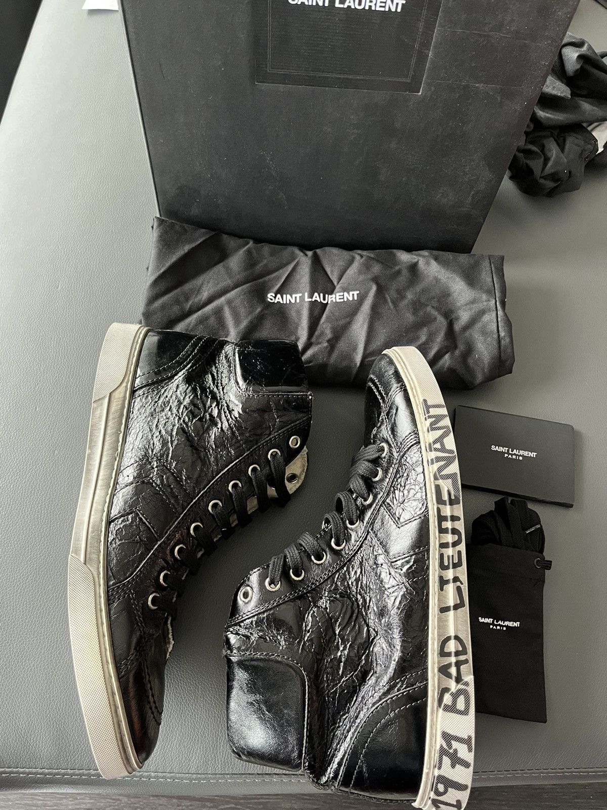 Saint Laurent Paris Super Rare Distressed Washed Saint Laurent Sneaker by Hedi Size US 9.5 / EU 42-43 - 7 Thumbnail