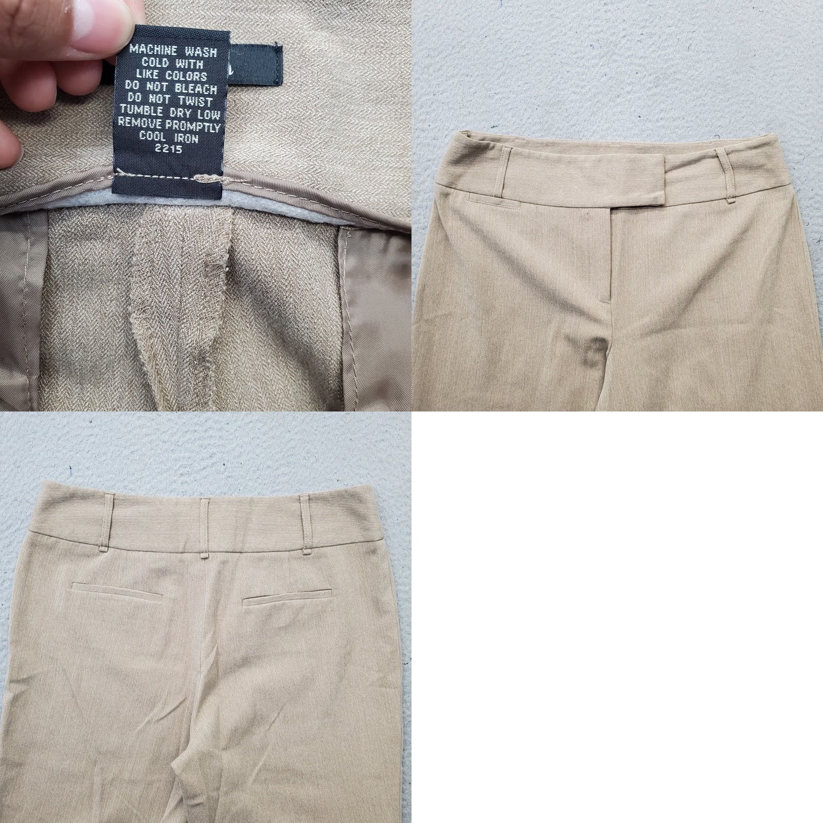 Vintage Rafaella Womens Dress Pants Size 12 Tan Stretch High Waist Wide-Leg Oxford Formal Shirt Pants Slacks Size 34" / US 12 / IT 48 - 8 Thumbnail