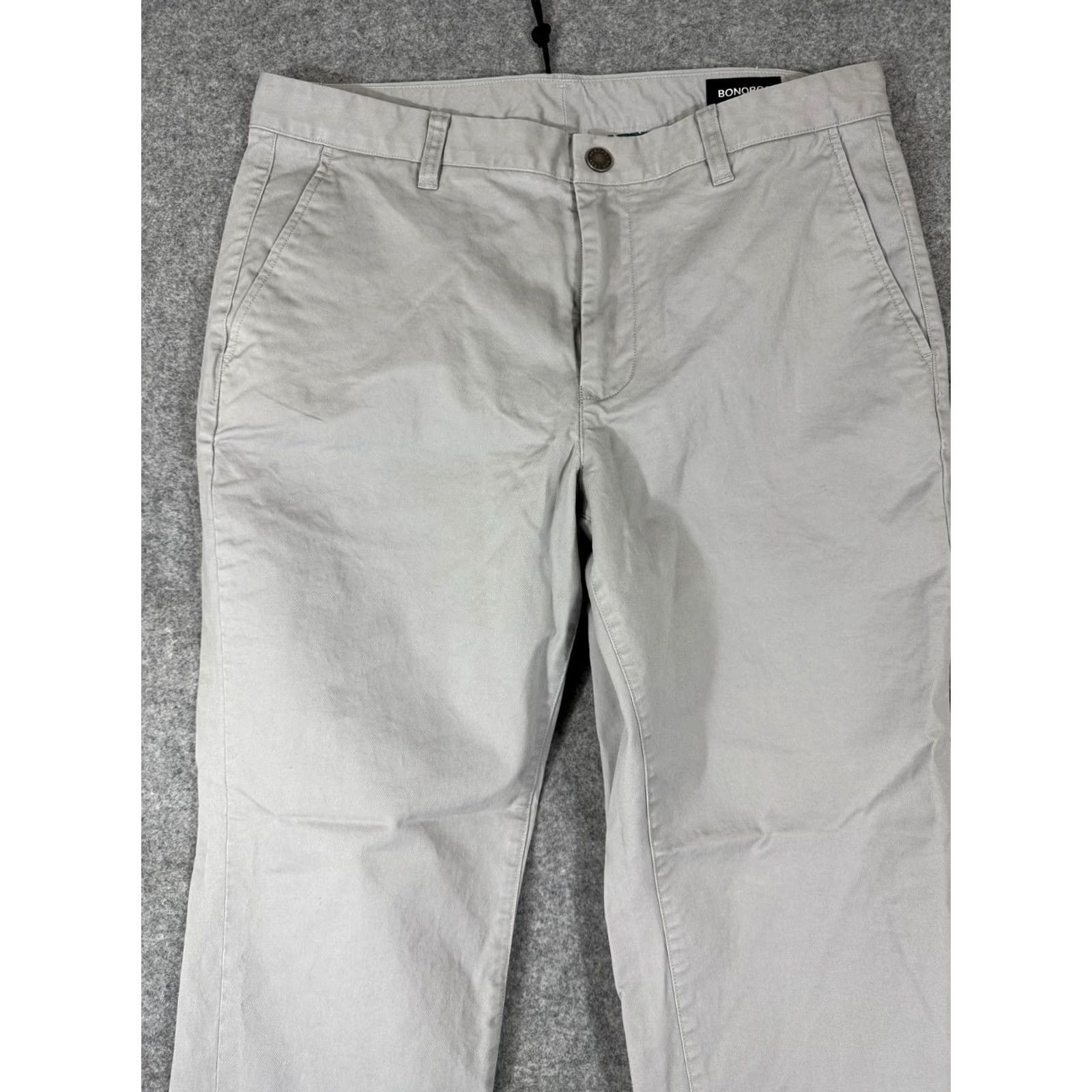 Bonobos Bonobos Chino Pants Mens 33X30 Gray Stretch Athletic Fit Tapered Slash Pockets Size US 33 - 2 Thumbnail