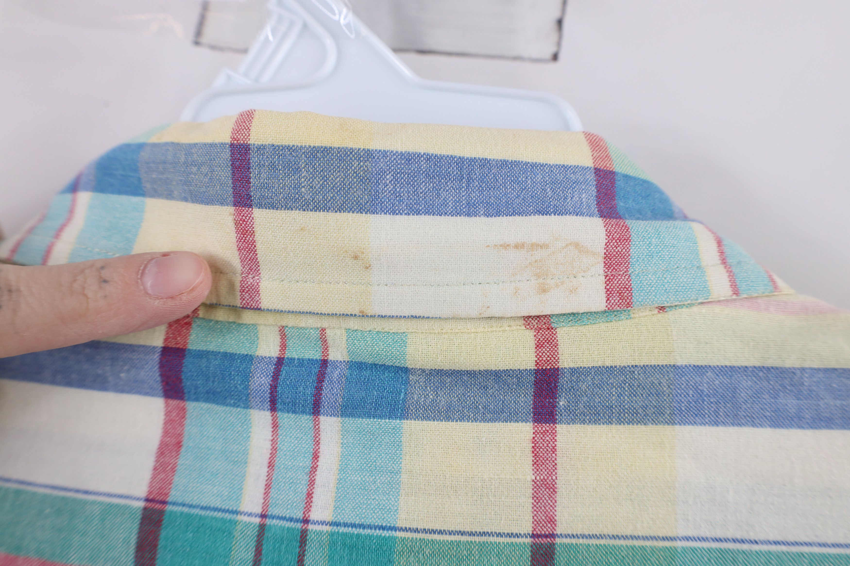 Lands' End × Vintage Vintage 90s Lands End India Madras Plaid Button Down Shirt Size US L / EU 52-54 / 3 - 8 Thumbnail