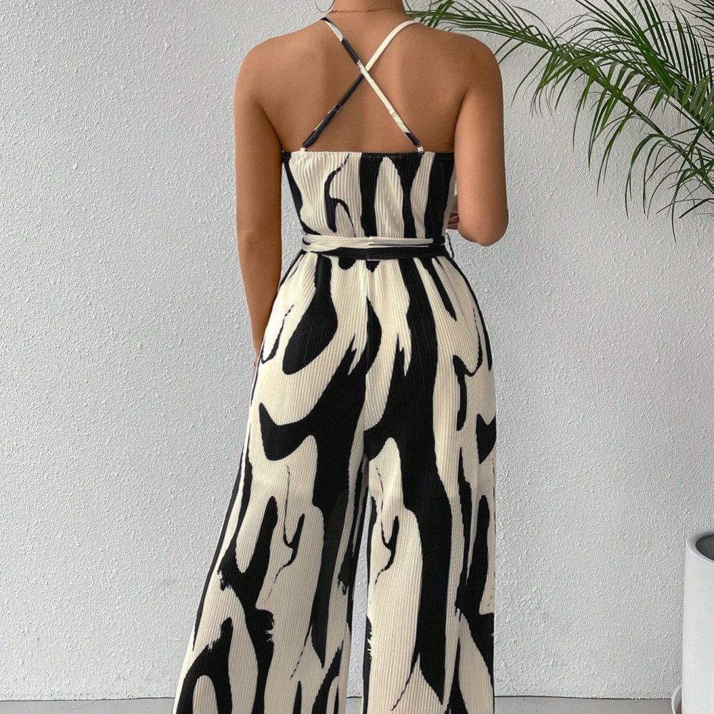 Other Printed Loose Women's Sleeveless Suspender Jumpsuit Size XL / US 12-14 / IT 48-50 - 2 Thumbnail