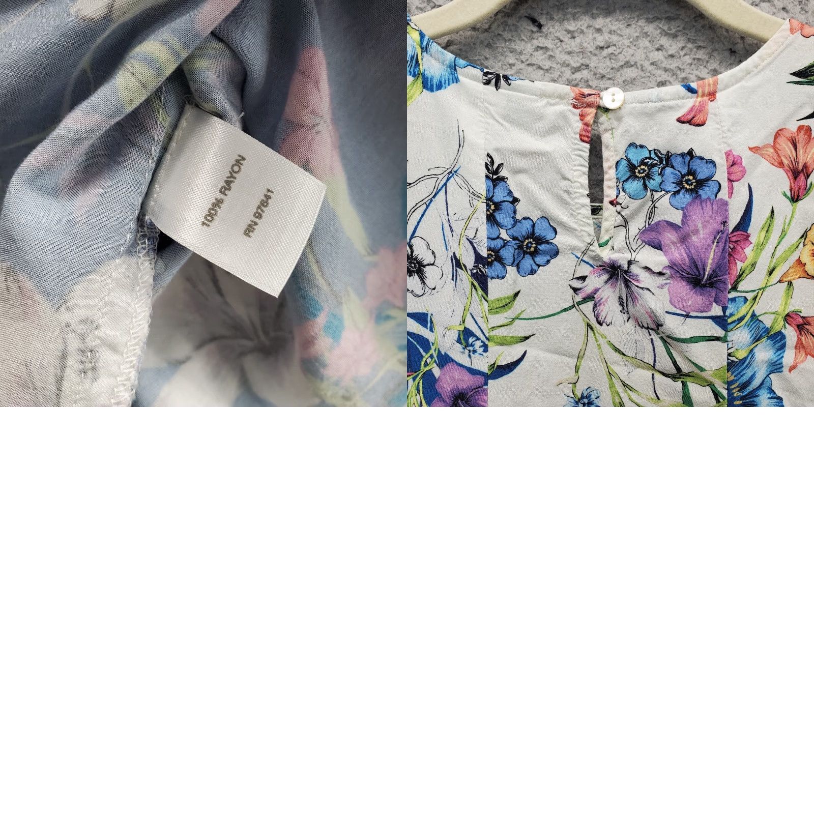 J. Jill J. Jill Women Size S Multicolor Floral Rayon Pleated Wide Strap Crew Neck Sheath Dress Size S / US 4 / IT 40 - 8 Thumbnail