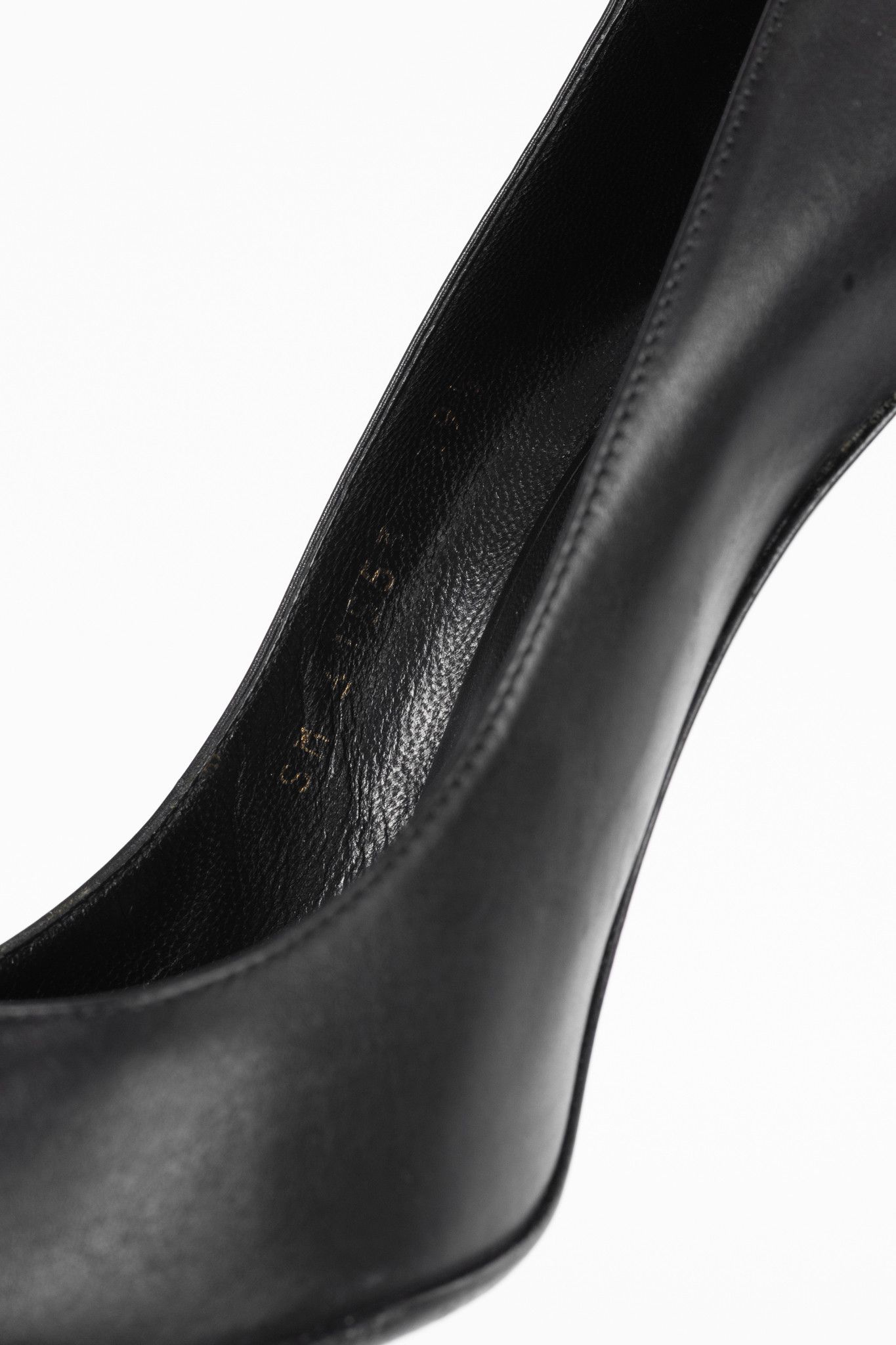 Saint Laurent Paris Saint Laurent Black Leather Pointed-Toe Pumps Size US 9 / IT 39 - 9 Thumbnail