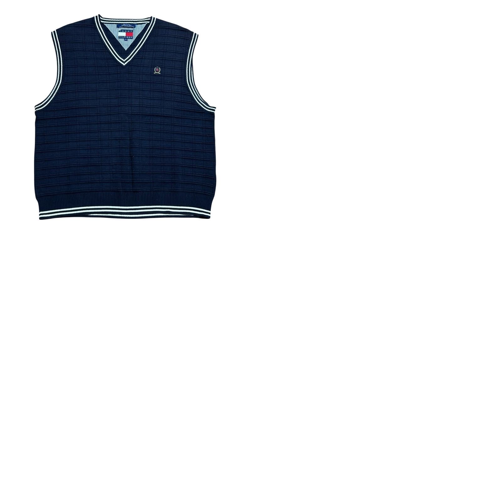 Tommy Hilfiger Tommy Hilfiger Vintage Y2K Navy Blue Sleeveless Sweater Vest Men XL Preppy Size US XL / EU 56 / 4 - 10 Thumbnail