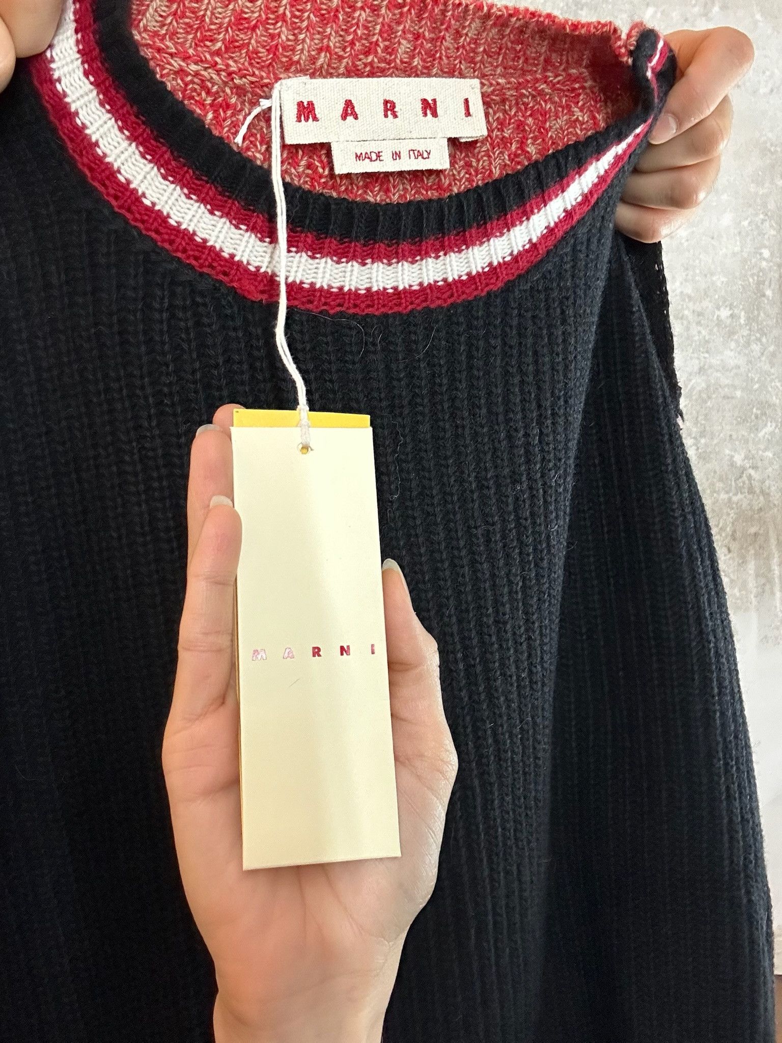Marni Marni Half College Sweater Black/Red Size US M / EU 48-50 / 2 - 7 Thumbnail