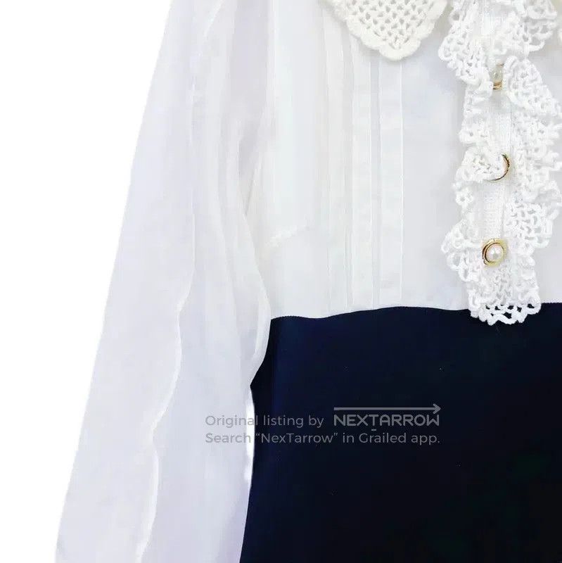 Miu Miu Miu Miu Long Sleeve White Cotton Dress . Size M / US 6-8 / IT 42-44 - 4 Thumbnail