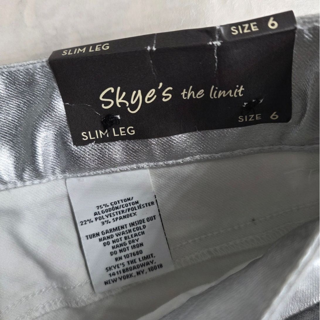 Other Skye's The Limit Silver Slim Leg Pants - Size 6 Size 28" / US 6 / IT 42 - 4 Thumbnail