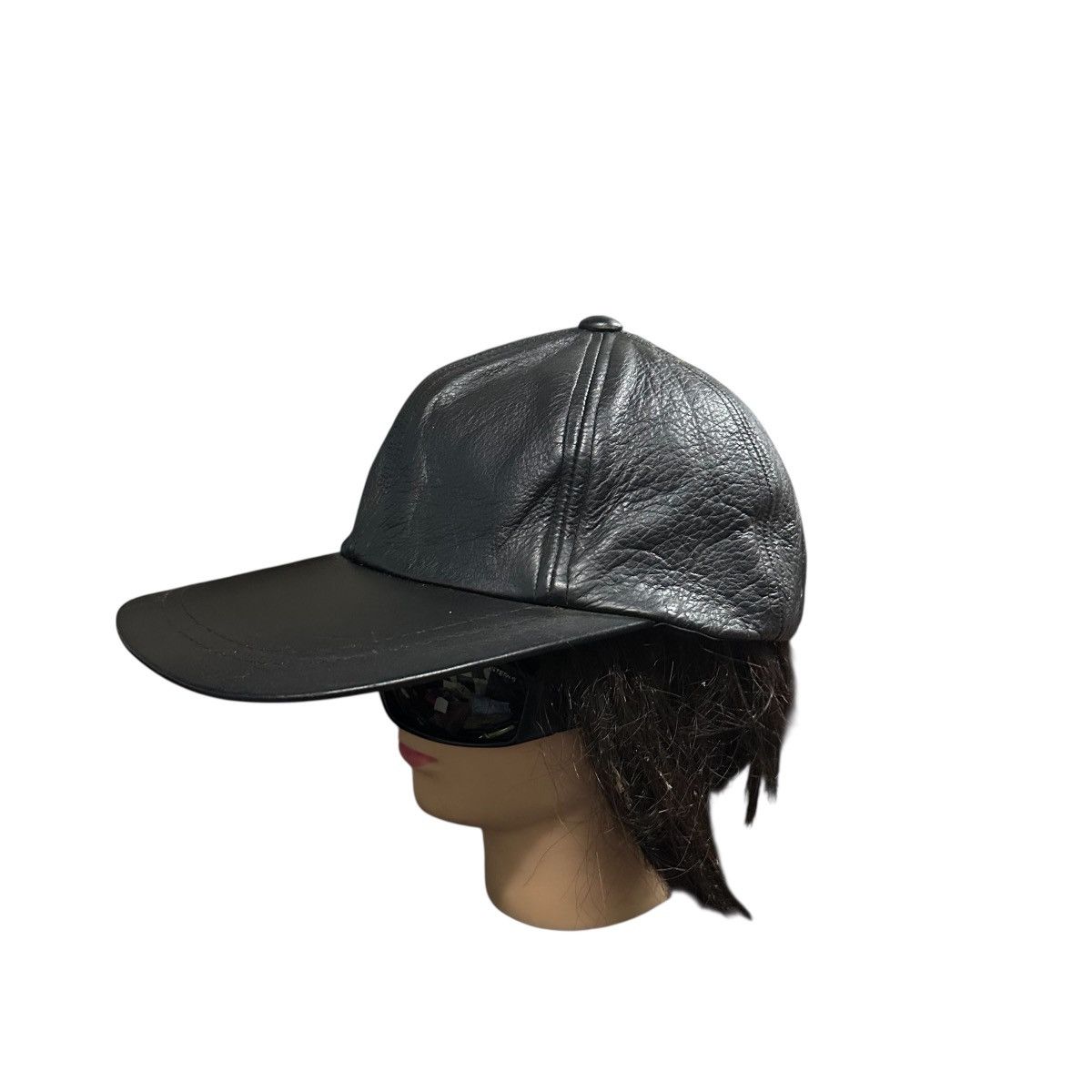 Leather BLACK LEATHER CAP Size ONE SIZE - 2 Thumbnail