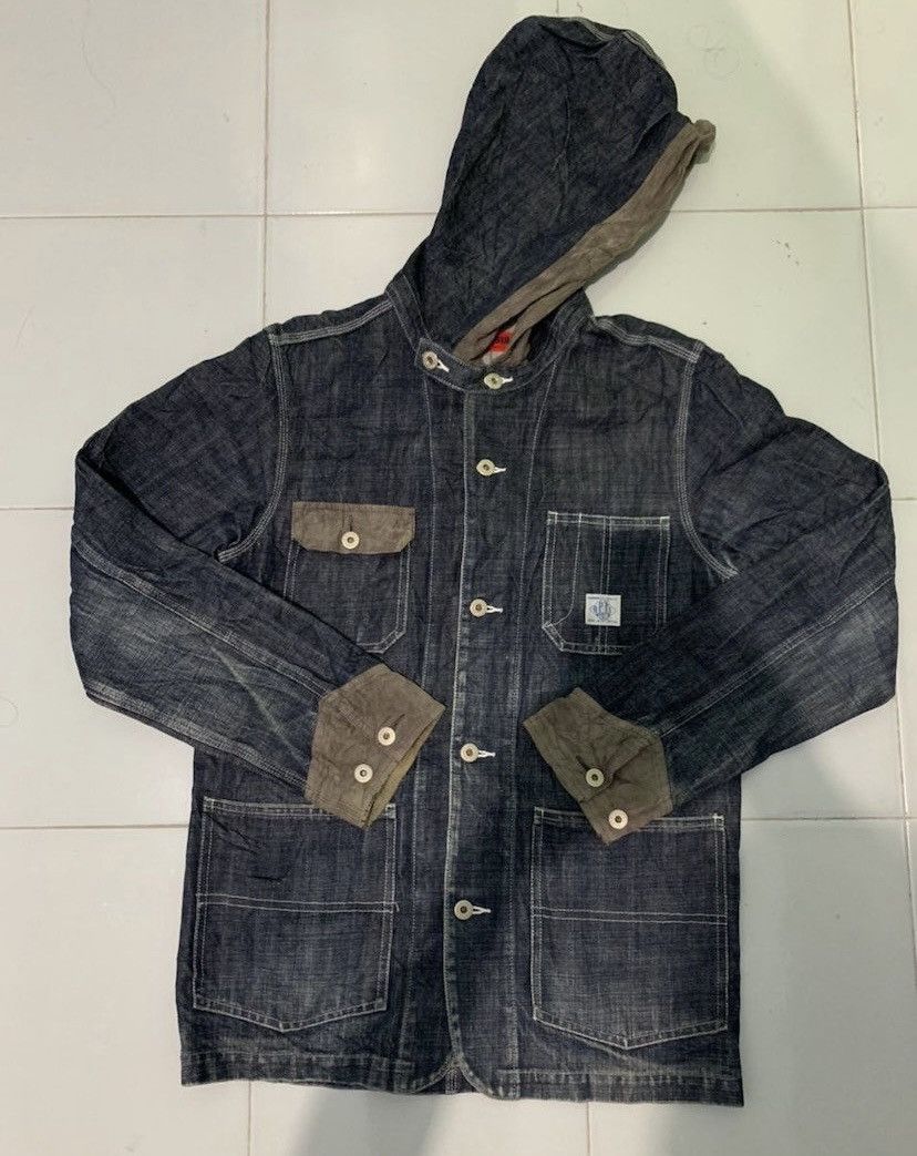 Japanese Brand × Vintage Vintage Optymystic Hooded Denim Jacket Size US M / EU 48-50 / 2 - 5 Thumbnail