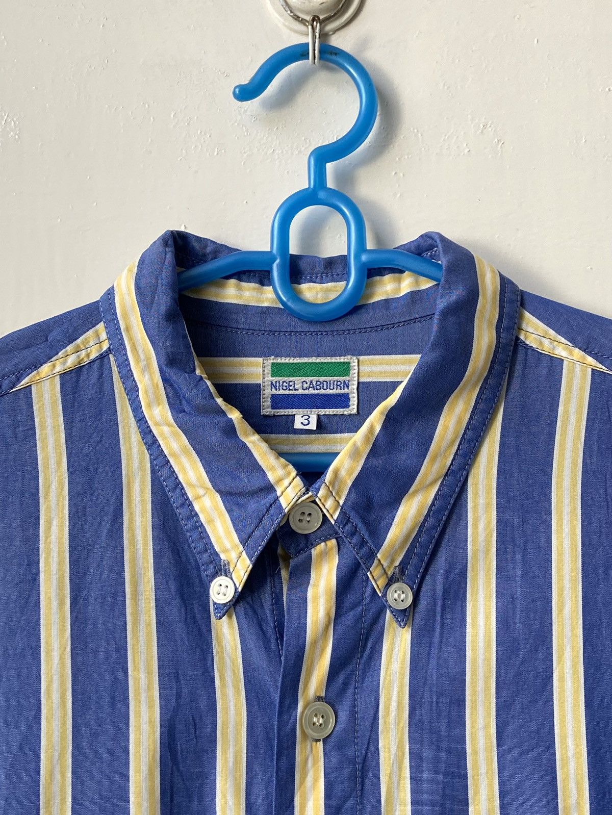 Nigel Cabourn NIGEL CABOURN Blue Striped Shirt Size US XL / EU 56 / 4 - 14 Thumbnail