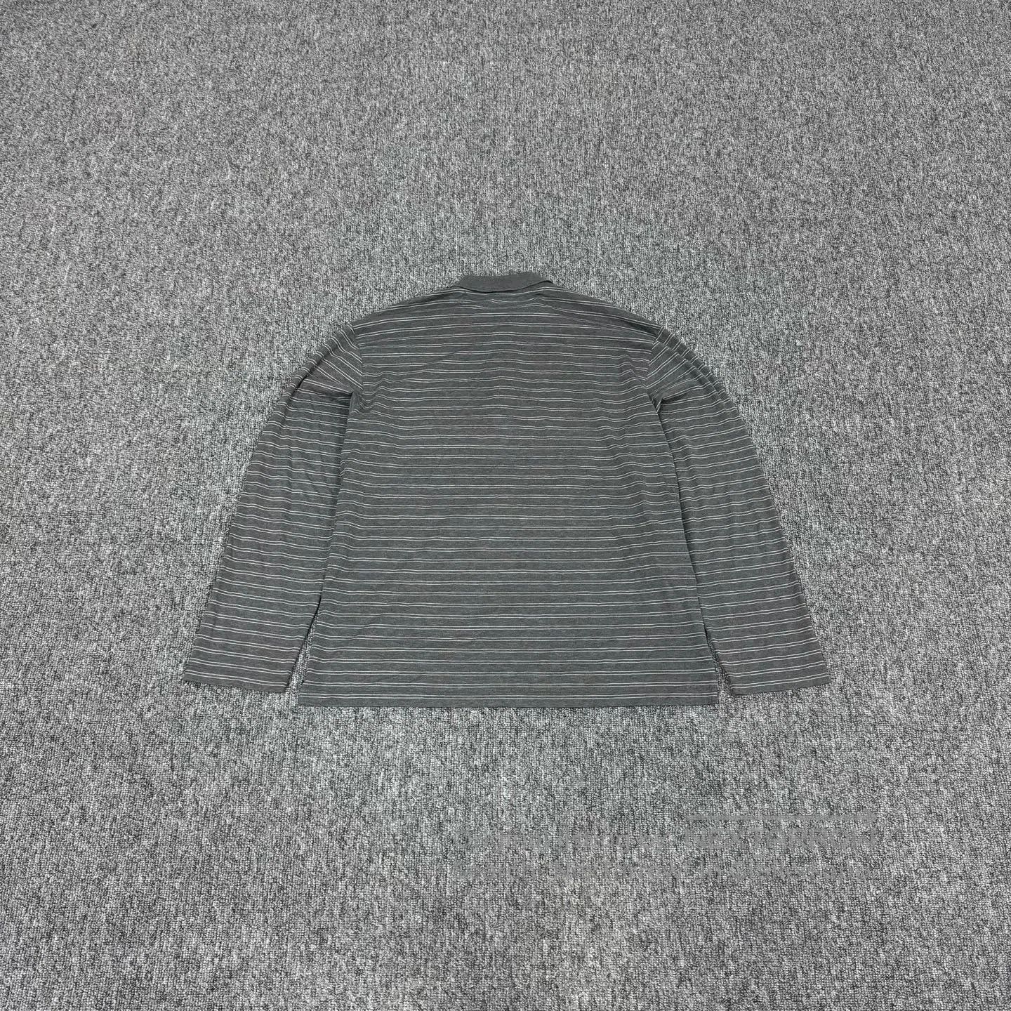 Miu Miu miu miu Small logo, fine stripes, long-sleeved polo shirt| Size XS / US 0-2 / IT 36-38 - 3 Thumbnail