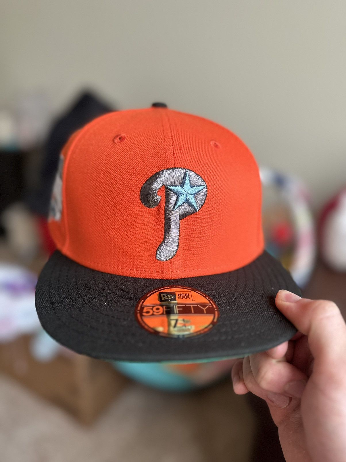 image of Philadelphia Phillies 1996 Star Home Game New York 7 1/4 in Orange, Men's