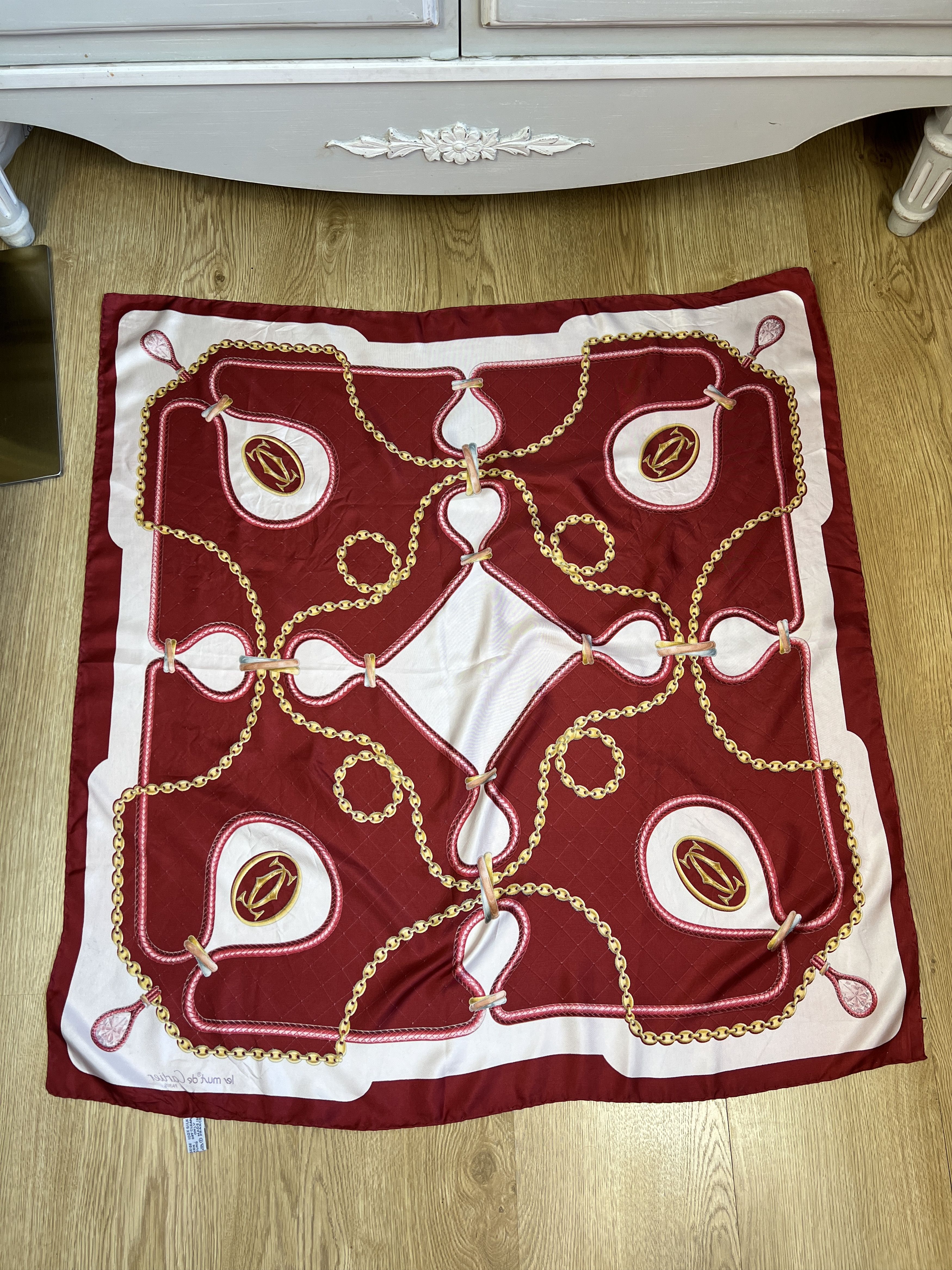 Cartier vintage Cartier scarf 100% silk les Mus De cartier 90 Size ONE SIZE - 5 Thumbnail
