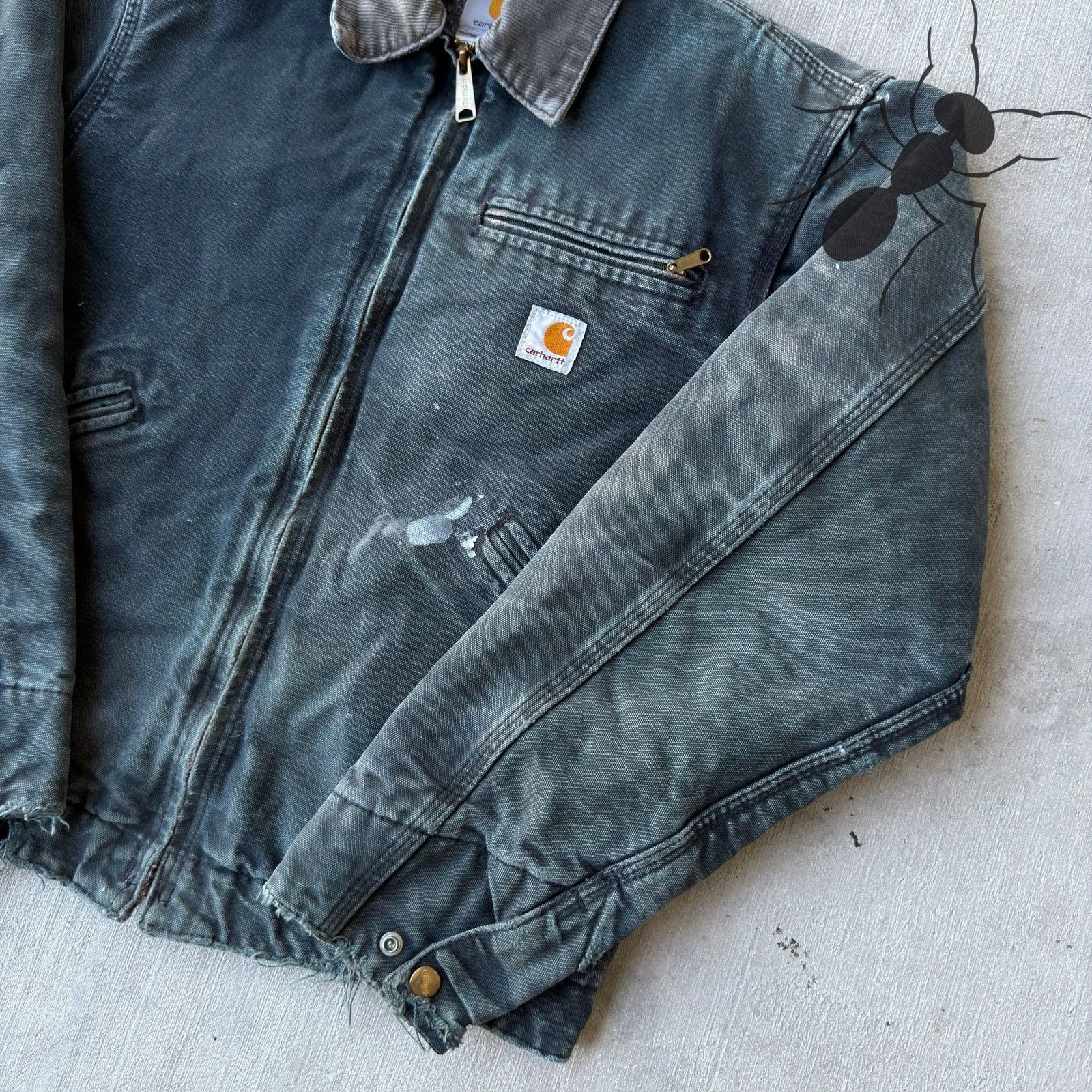 Carhartt × Vintage Carhartt J01 BLK faded black detroit work wear jacket Size US S / EU 44-46 / 1 - 2 Thumbnail