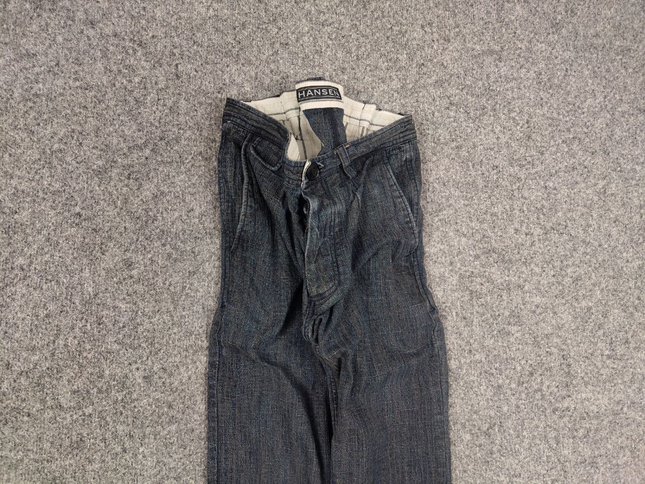 HANSEN Garments Hansen Garments Linen Blend Casual Navy Trouser Pants Size US 30 / EU 46 - 4 Thumbnail