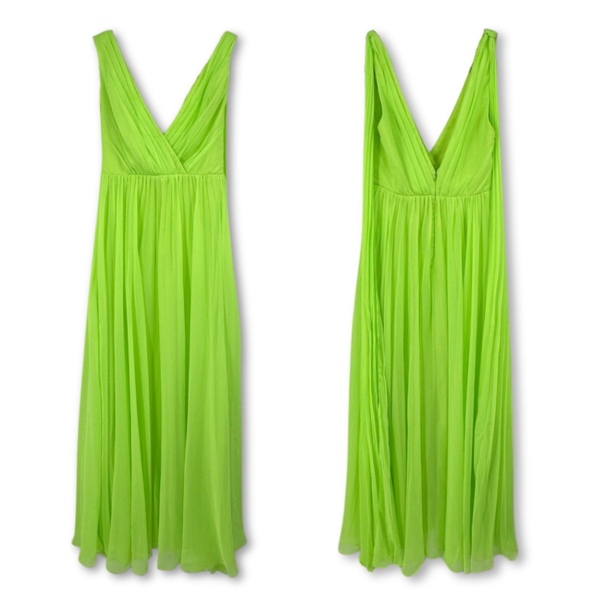Monique Lhuillier ML Monique Lhuillier Neon Pleated Chiffon Evening Gown US 4 Size S / US 4 / IT 40 - 4 Thumbnail