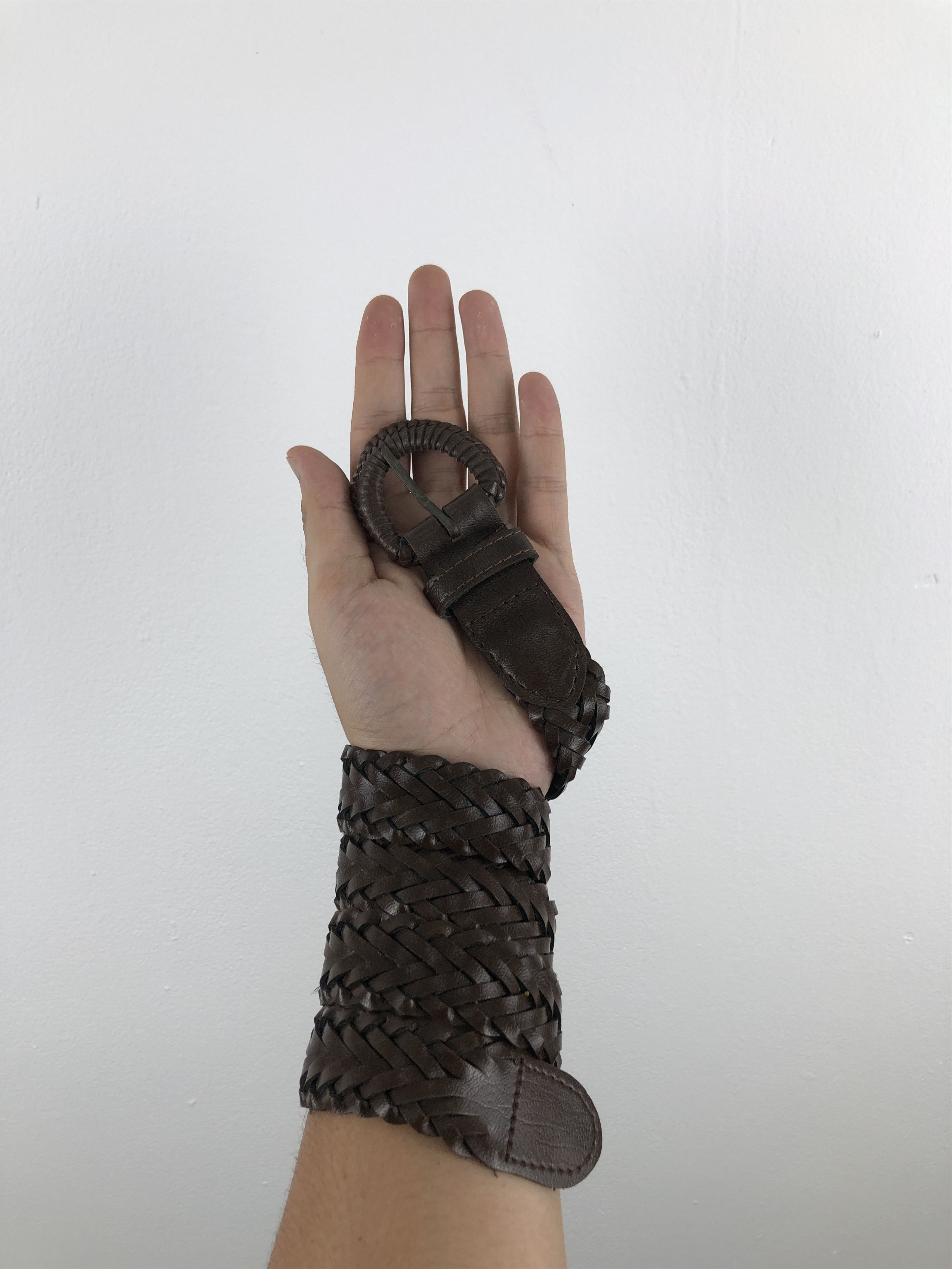 Leather 70s Braided Buckle Belt B0007 Size ONE SIZE - 1 Thumbnail