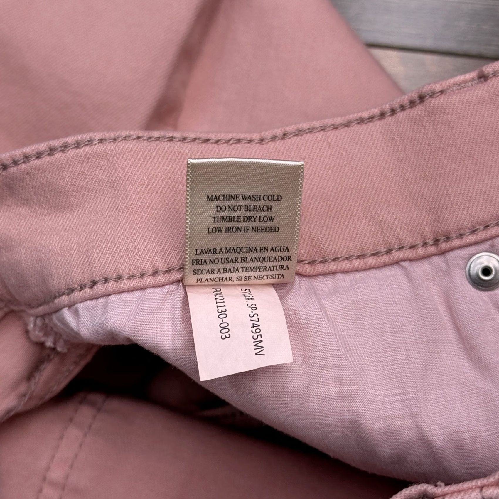 Vintage Sneak Peek Shorts Womens L Pink High Rise Denim Cut Off Size 36" / US 14 / IT 50 - 6 Thumbnail