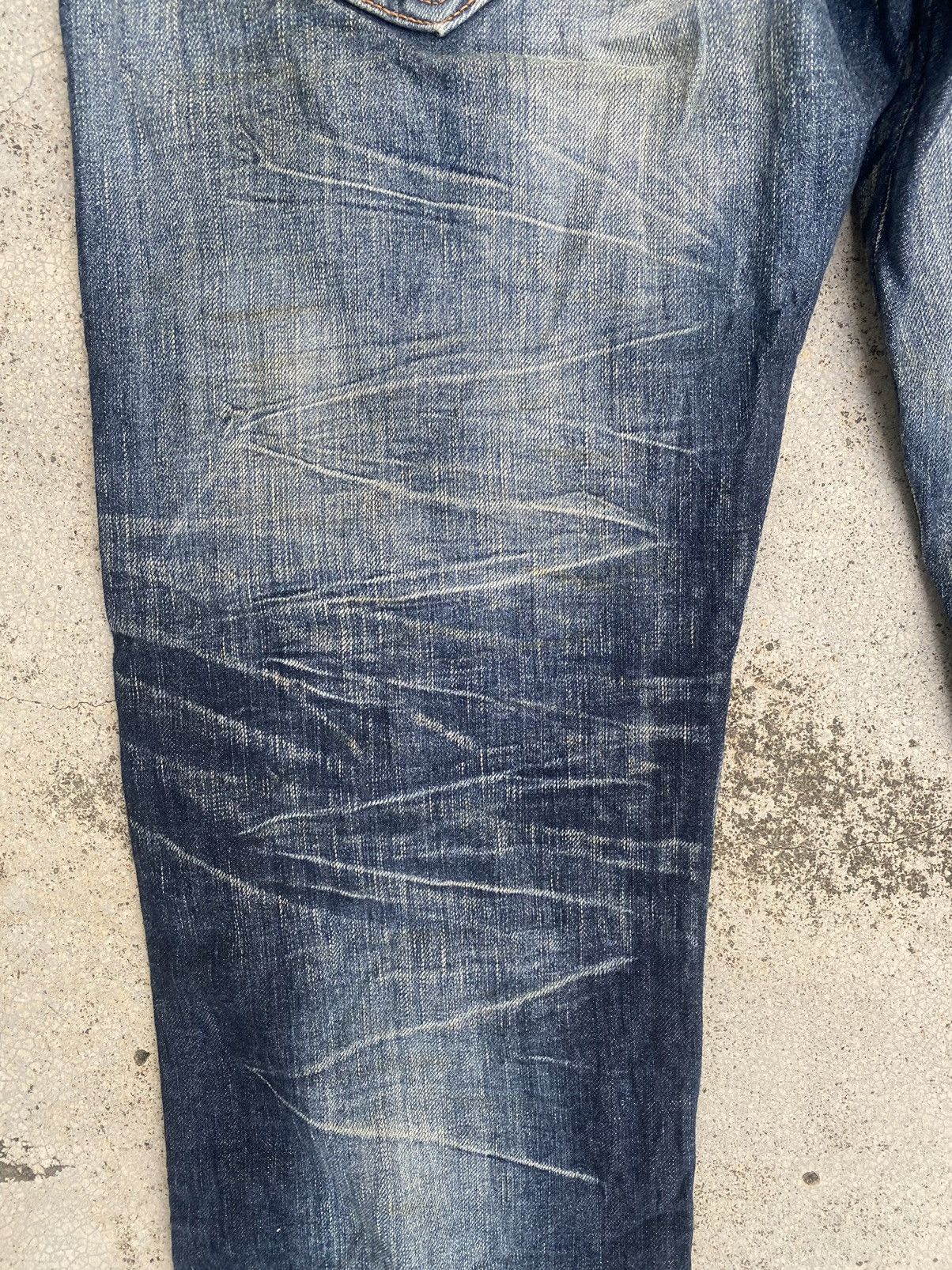 Edwin × Japanese Brand × Vintage Vintage y2k Edwin Blue Trip Faded Claw Mark Denim Jeans Size US 36 / EU 52 - 18 Thumbnail