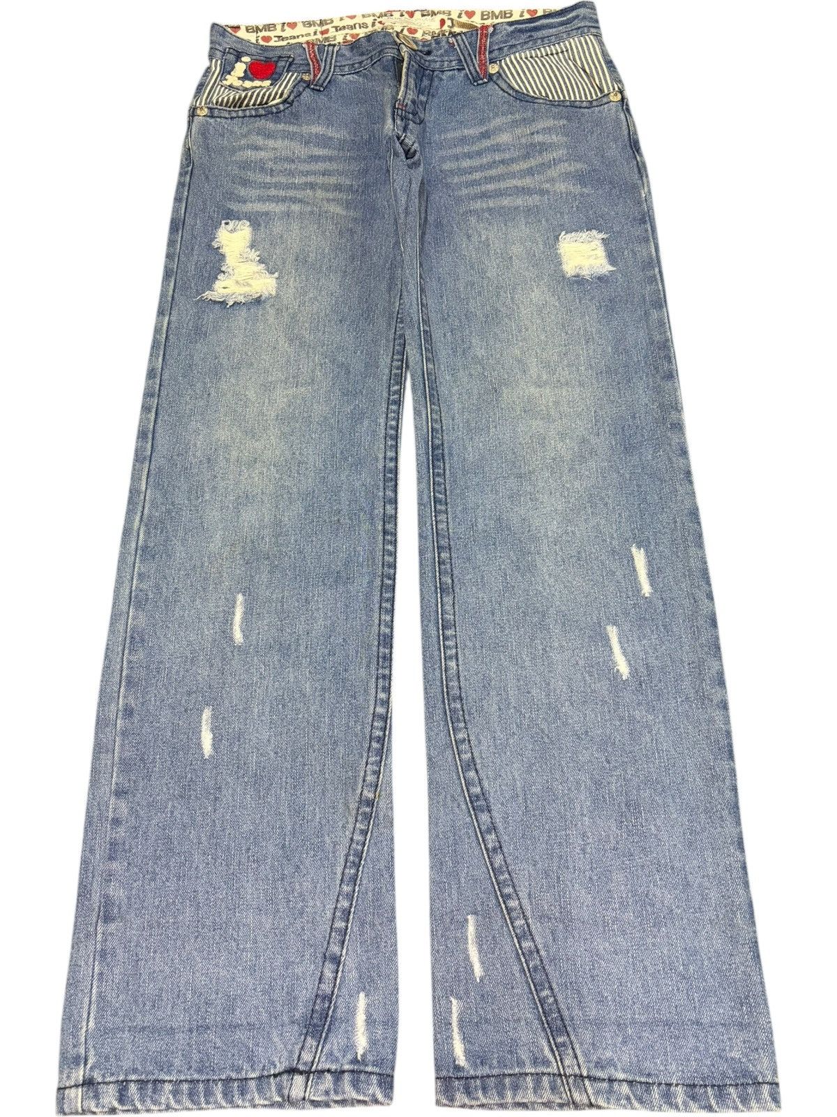 Dsquared2 Vintage Blue Moon Embellished Distressed Loose Jeans Size 32" / US 10 / IT 46 - 1 Thumbnail