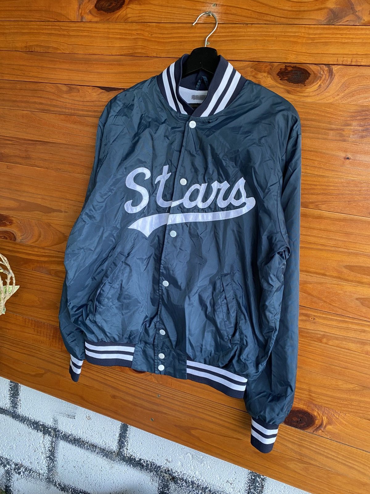 Rennoc RENNOC Classic Stars Varsity Jacket Navy Blue Button up Size US M / EU 48-50 / 2 - 4 Thumbnail