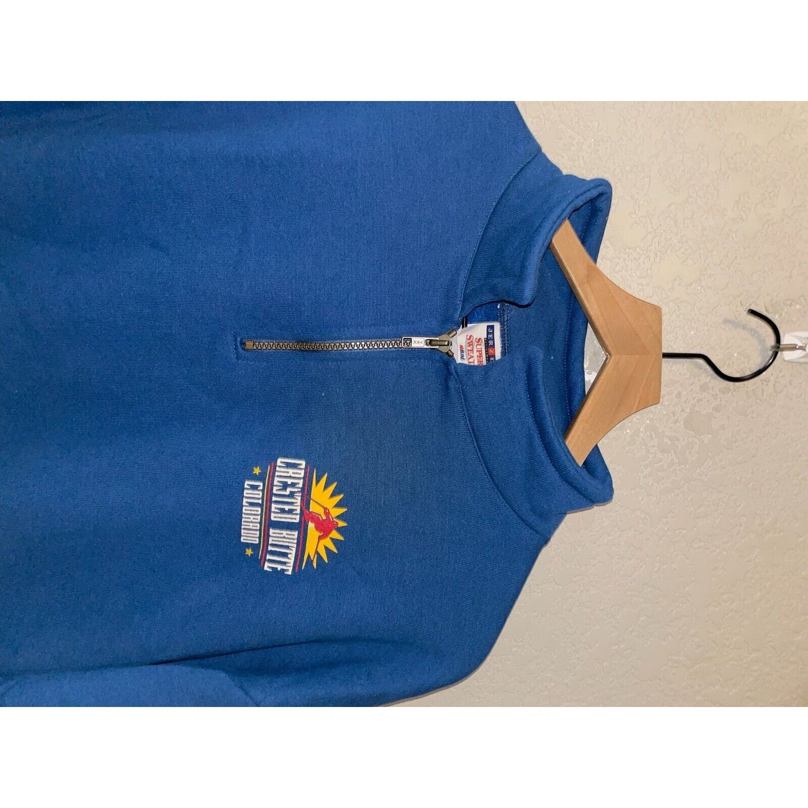 Jerzees Vintage Crested Butte Sweatshirt Ski 1/4 Zip Crewneck 90s L Size US L / EU 52-54 / 3 - 2 Thumbnail