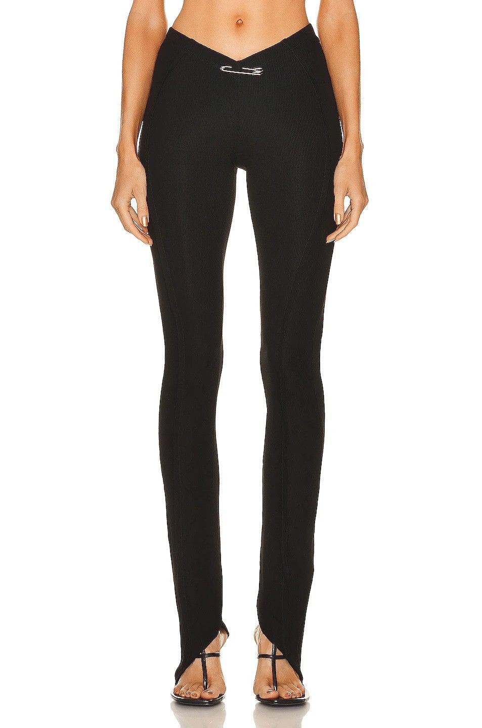 SAMI MIRO VINTAGE SAMI MIRO VINTAGE Black Rib Asymmetric Pants Size 30" / US 8 / IT 44 - 1 Thumbnail