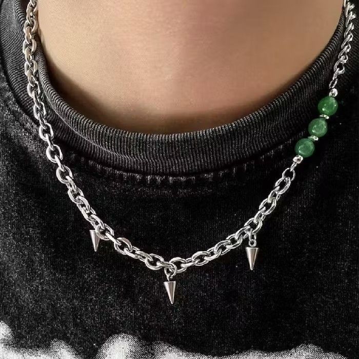 Jewelry × Vintage Punk Rivet Necklace, Spike Necklace, Mens Necklace Size ONE SIZE - 1 Thumbnail