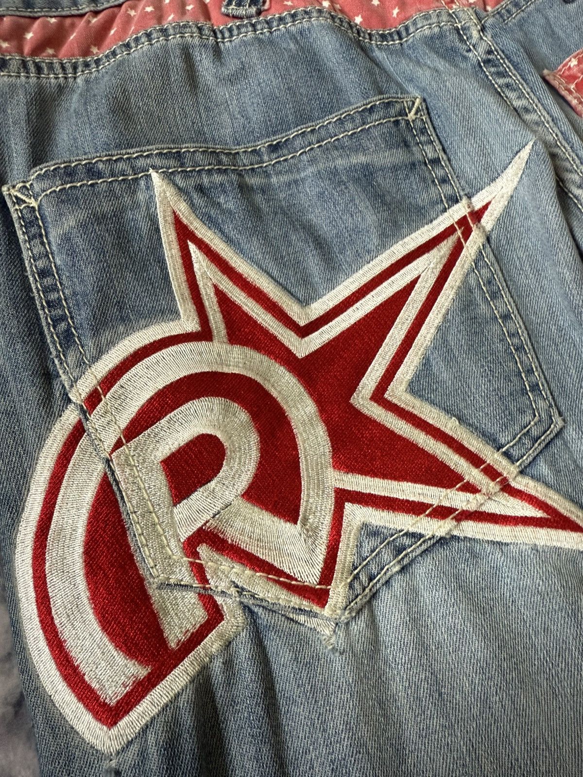 G-Unit × Vintage Y2k Real Bvoice Embroidered Pocket Baggy Loose Jeans Size US 32 / EU 48 - 9 Thumbnail